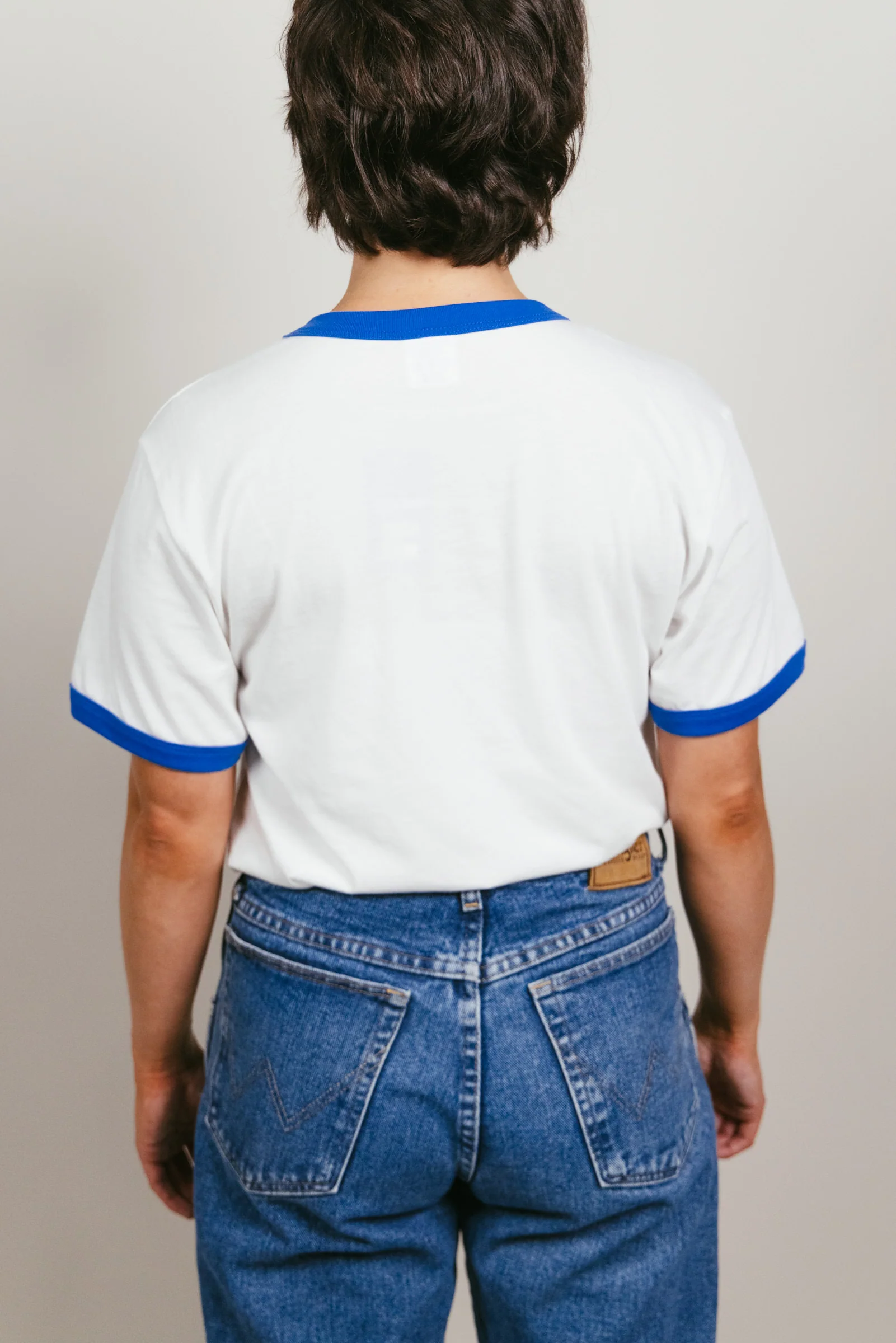 Kansas Jayhawk 70s White & Royal Unisex Ringer - Image 4