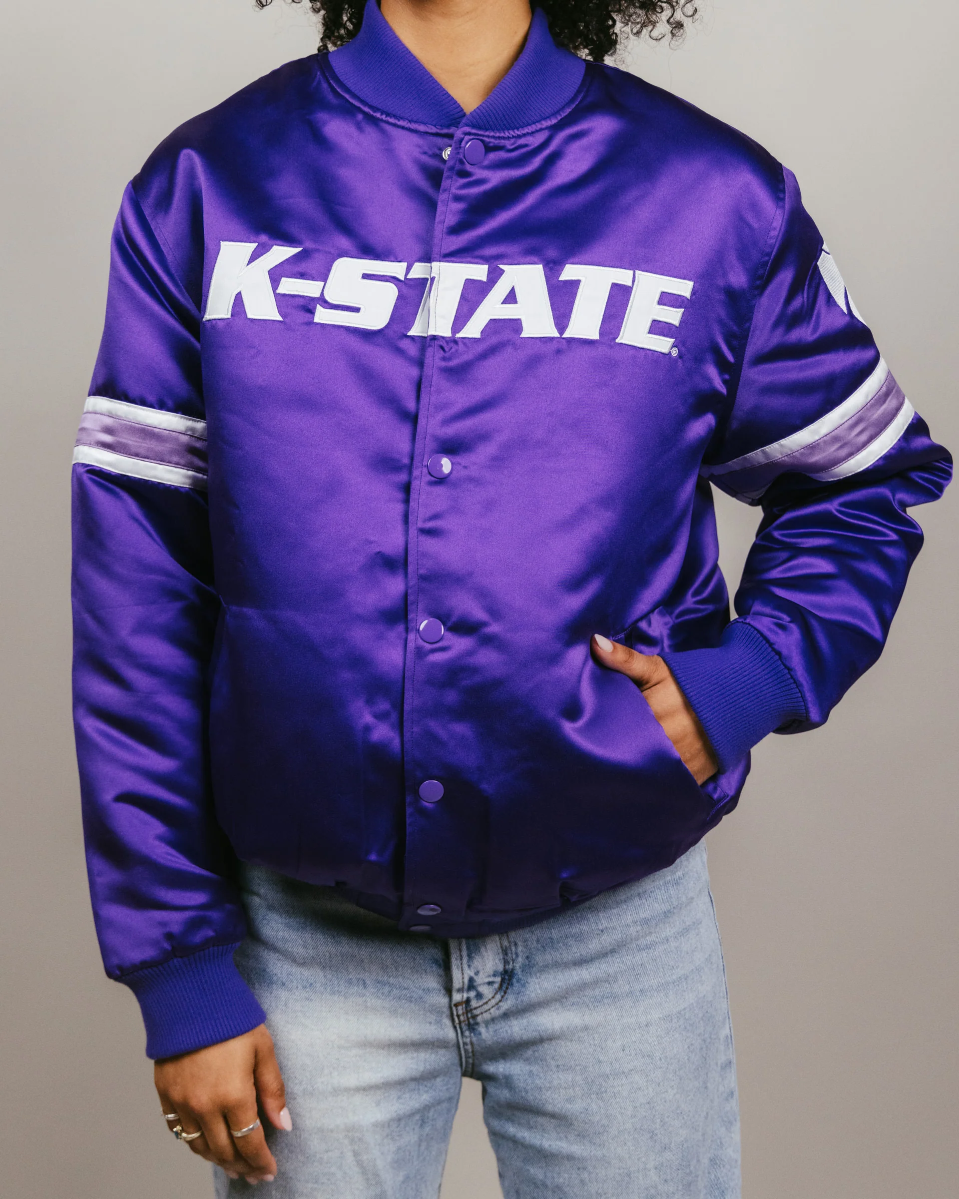 Kansas State Wildcats Purple Bomber Jacket - Image 2