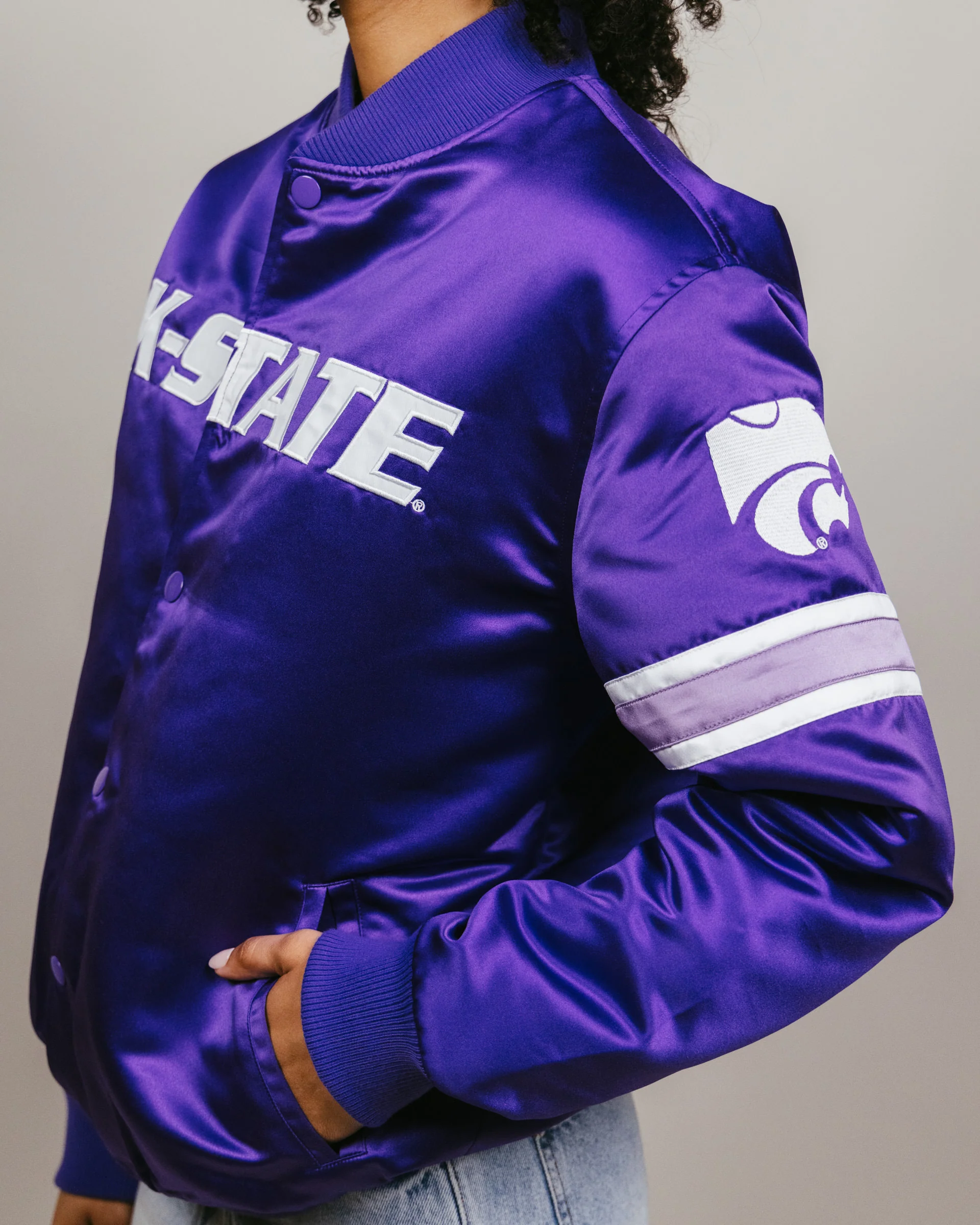 Kansas State Wildcats Purple Bomber Jacket - Image 3