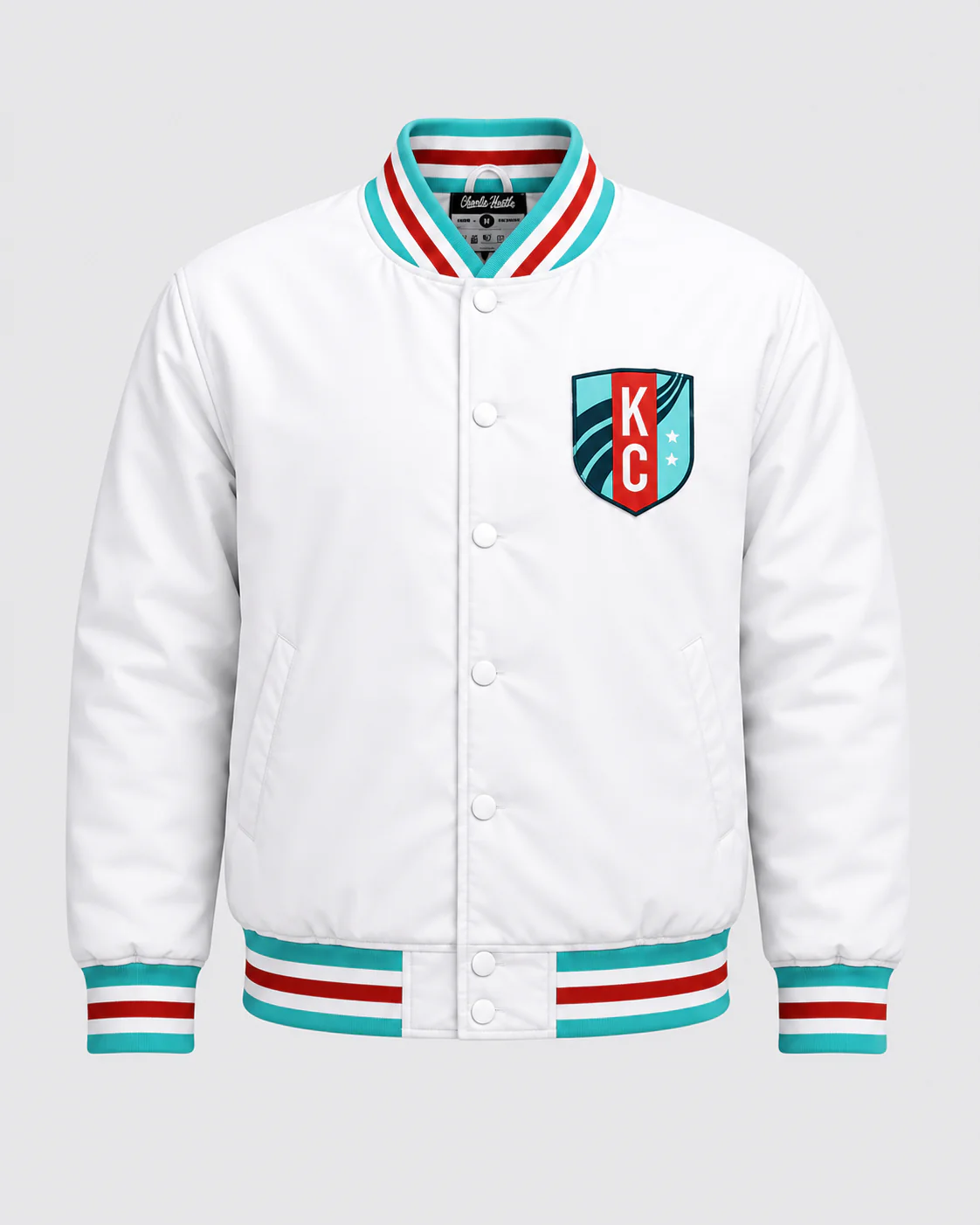 KC Baby Current White Letterman Jacket