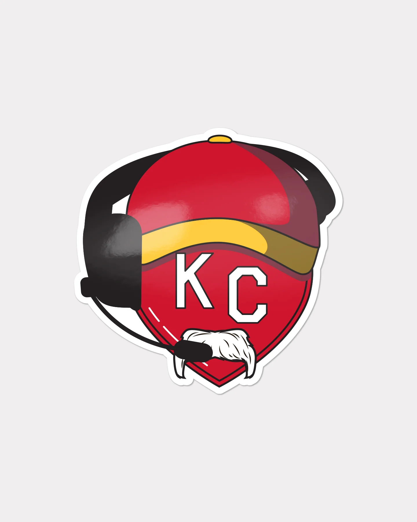 KC Mustache Heart Sticker - Image 2