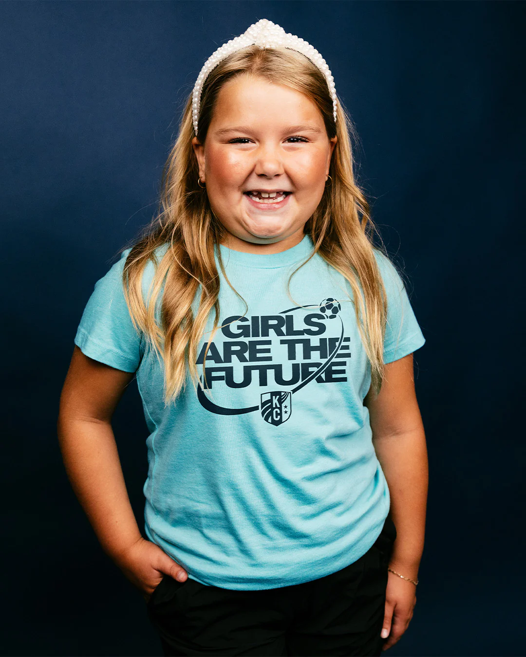 Kids KC Current Girls Are the Future Teal T-Shirt - Image 2