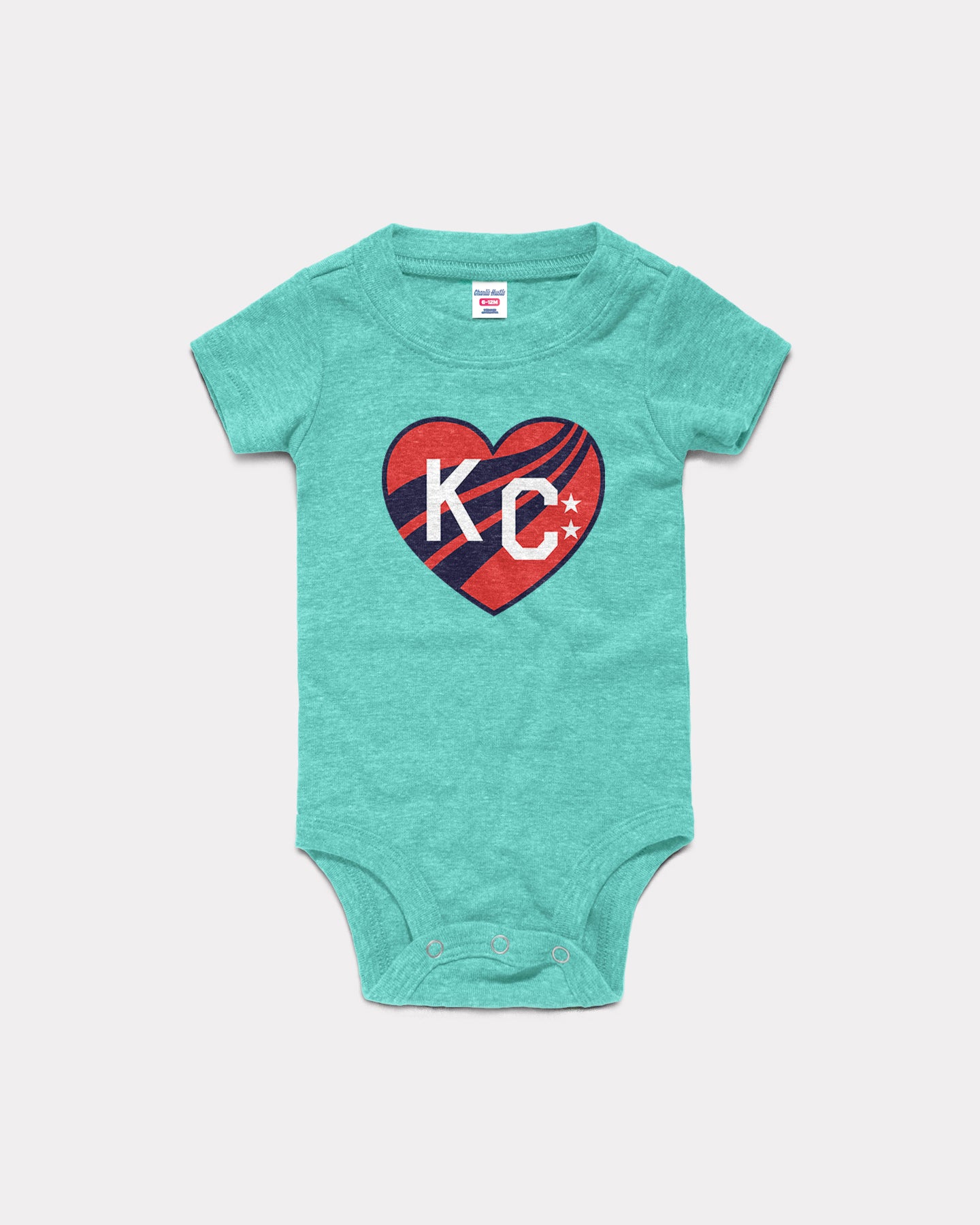 Kids KC Current Heart Teal Onesie