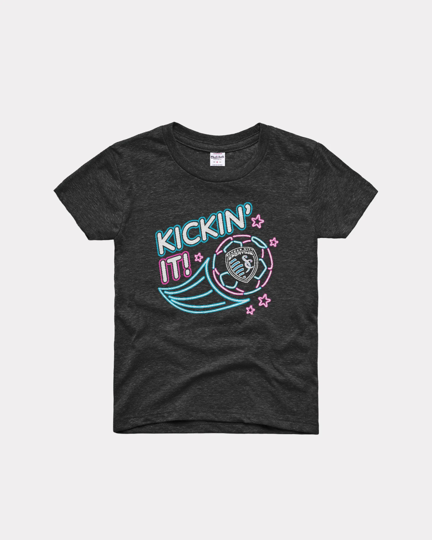 Kids Kickin' It Sporting KC Vintage Black T-Shirt