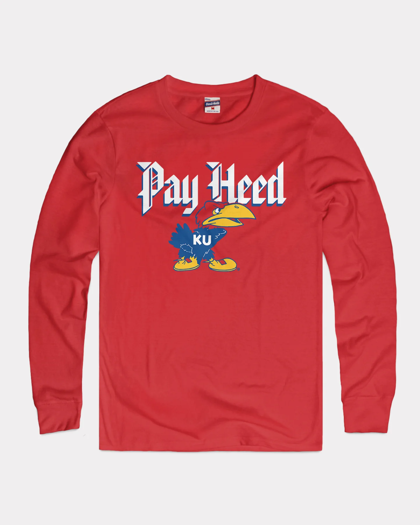 KU Jayhawks Pay Heed Cherry Long Sleeve T-Shirt