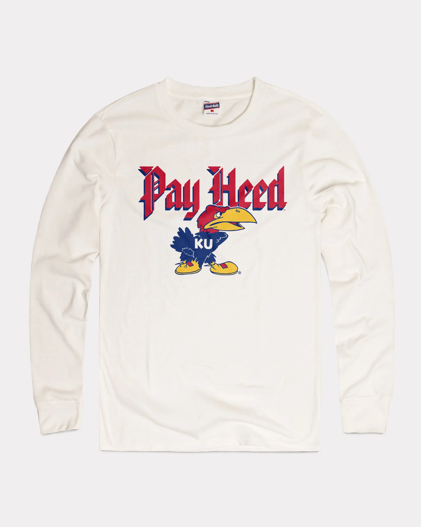 KU Pay Heed Vintage White Long Sleeve T-Shirt