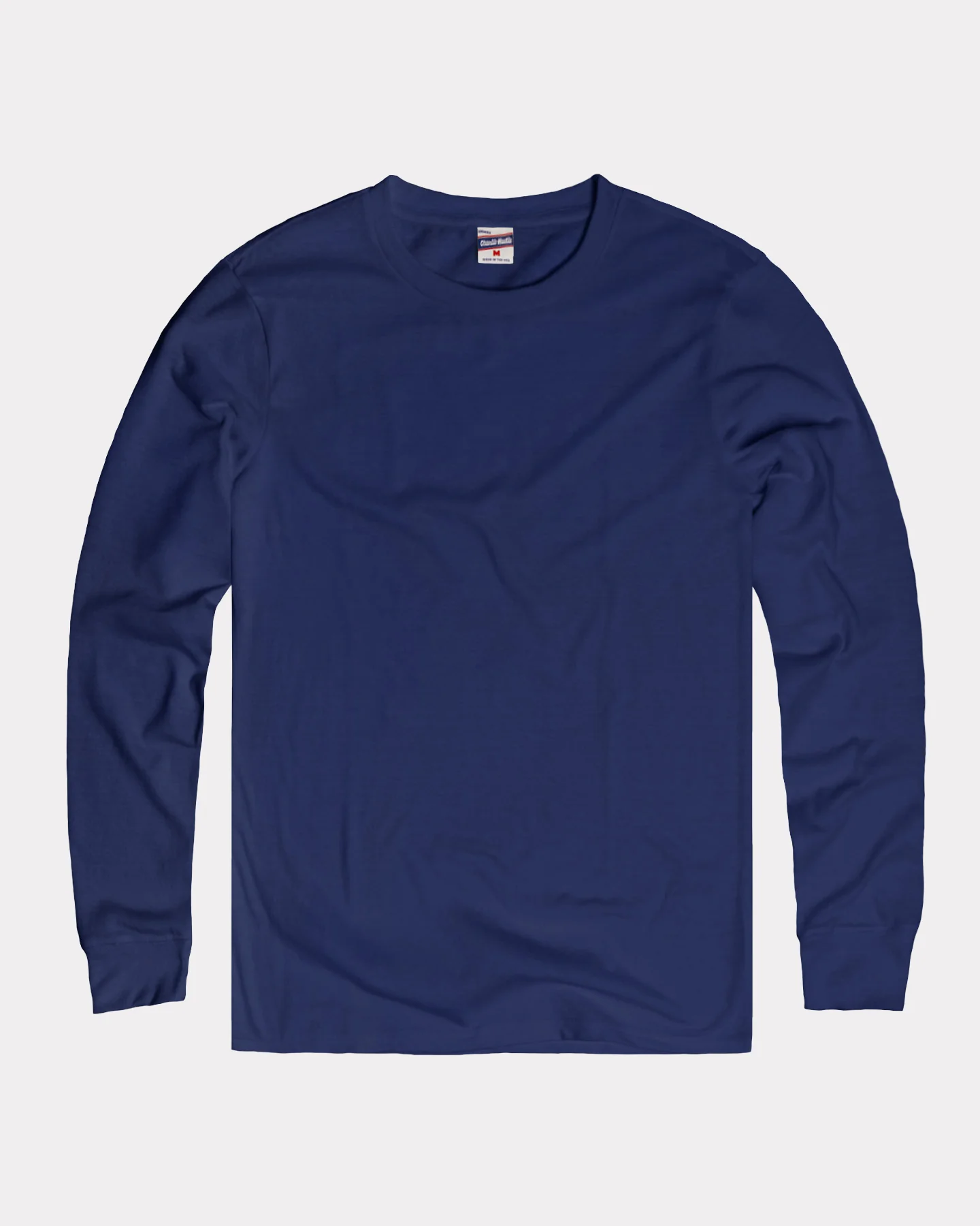 Long Sleeve Unisex Essential Solid Navy T-Shirt