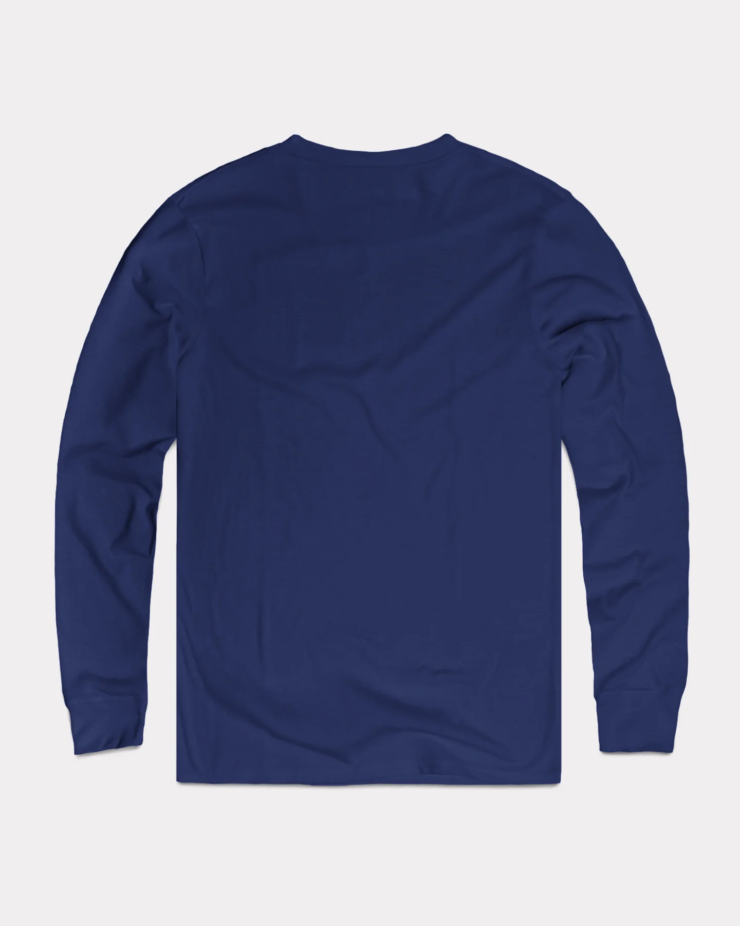 Long Sleeve Unisex Essential Solid Navy T-Shirt - Image 2
