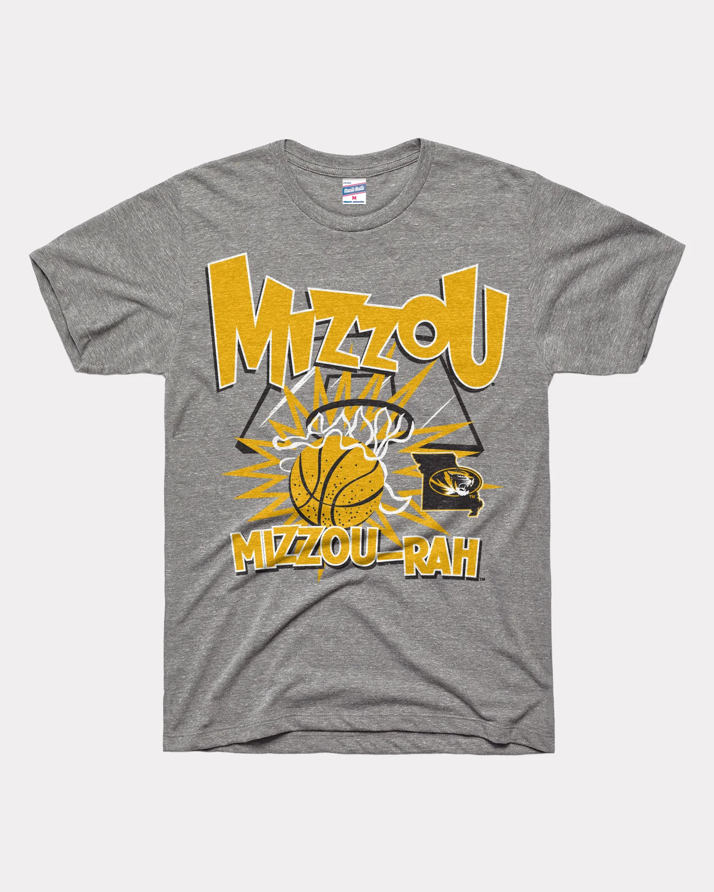 Mizzou Rah Basketball Slam Grey T-Shirt