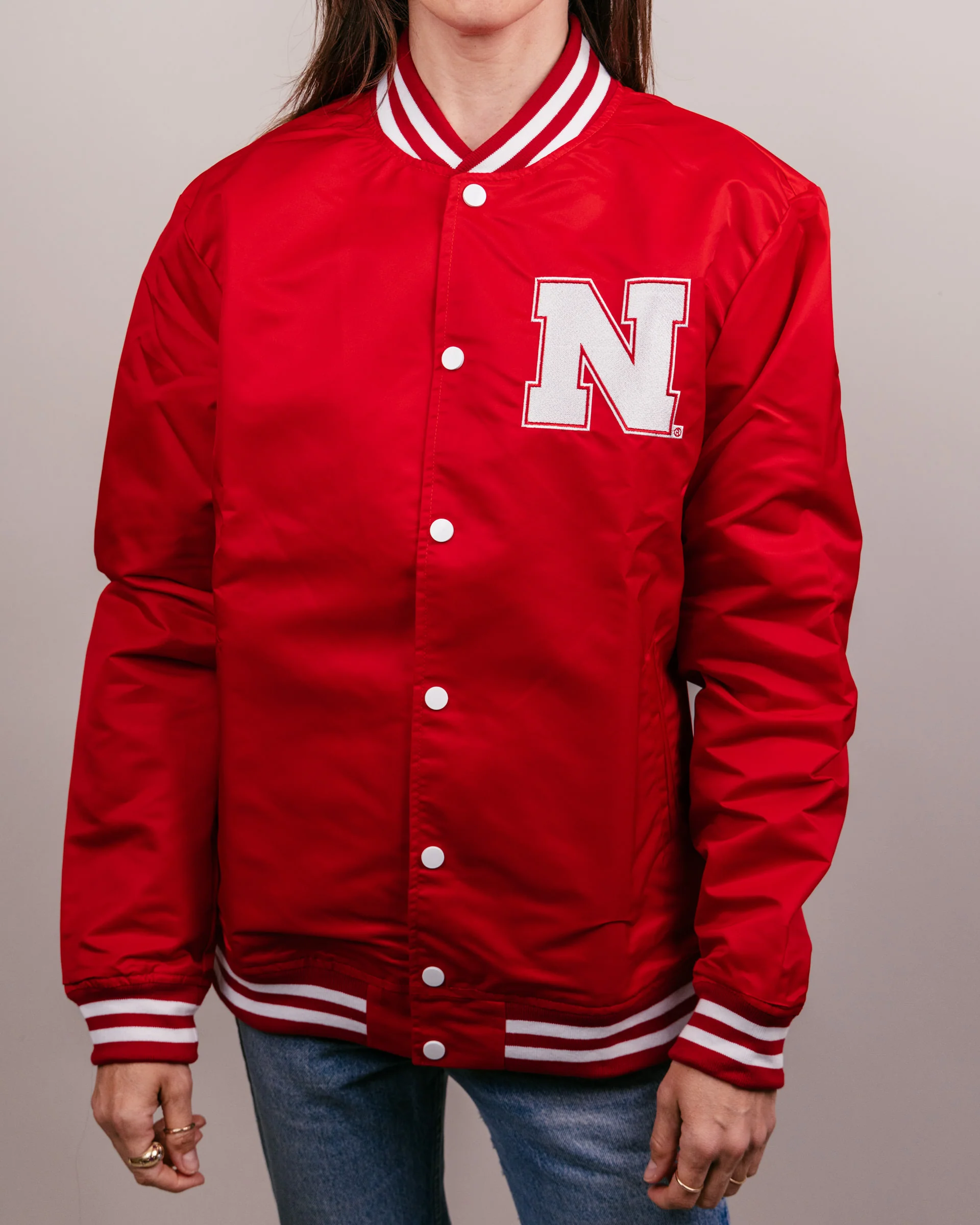 Nebraska Huskers Red Letterman Jacket - Image 3