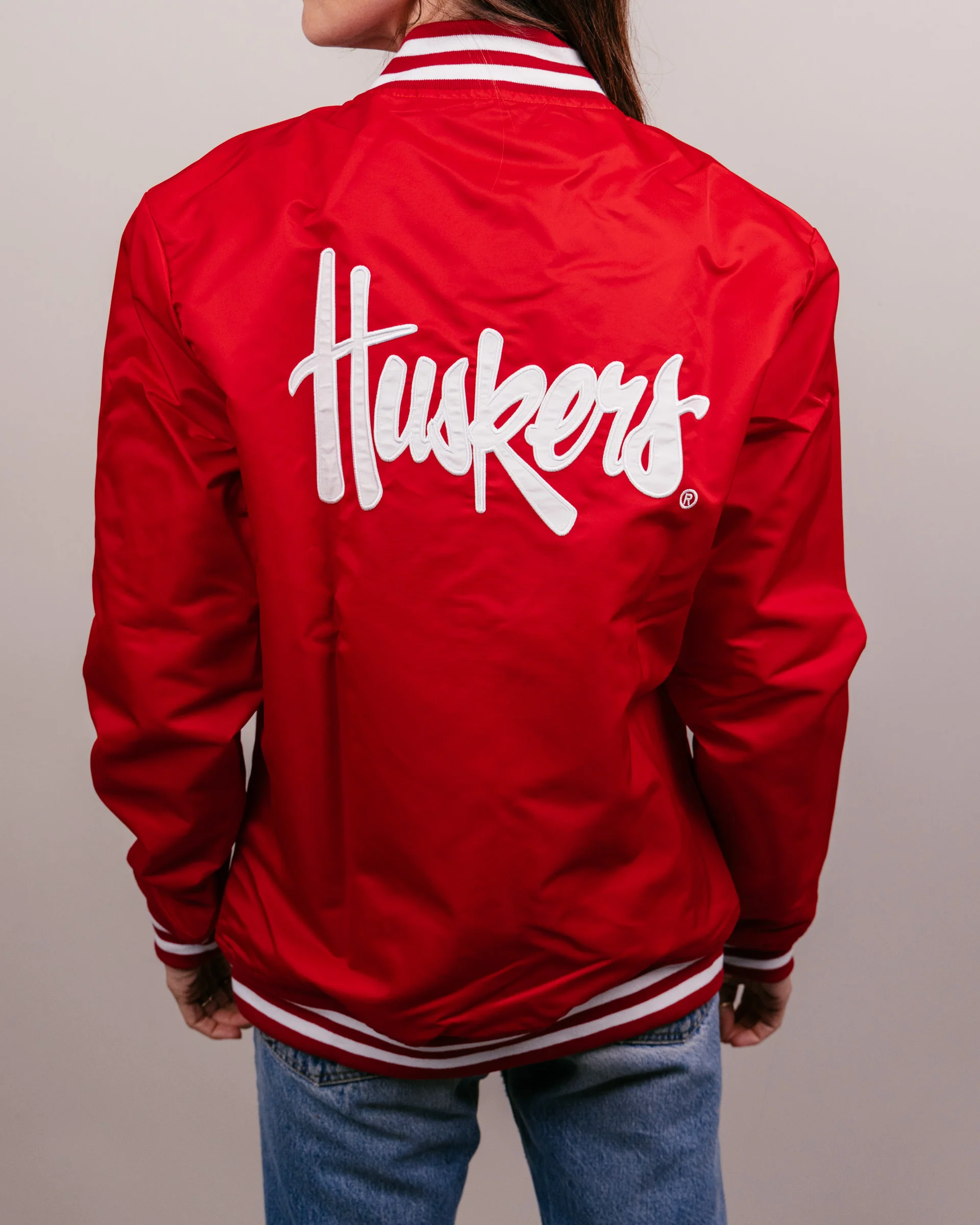 Nebraska Huskers Red Letterman Jacket - Image 5