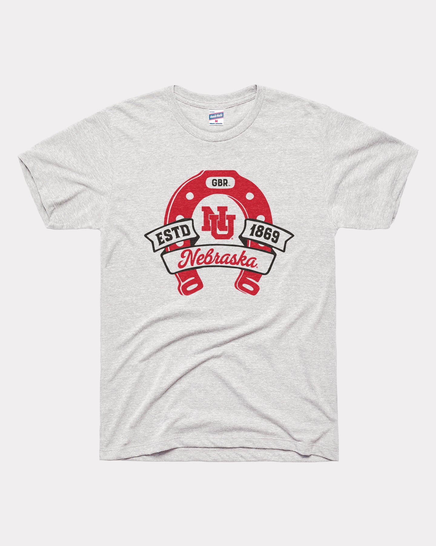 Nebraska Lucky Horseshoe Ash T-Shirt