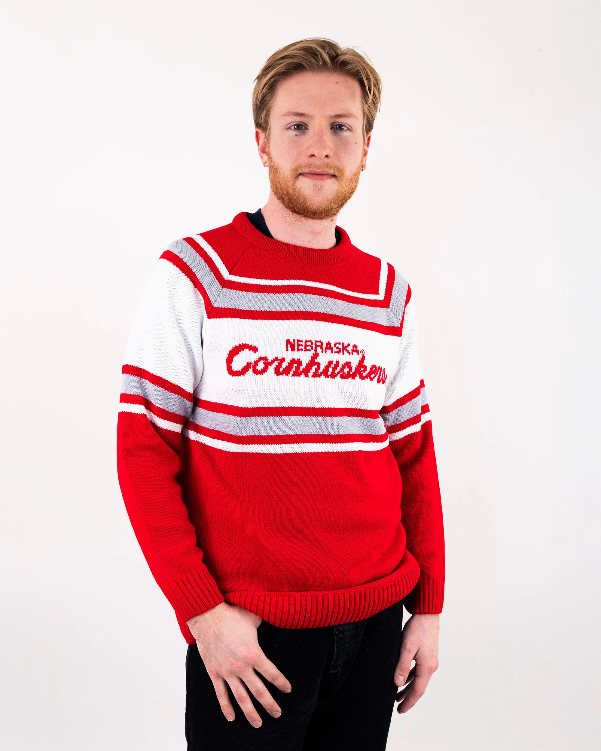 Nebraska Script Red Sweater - Image 2