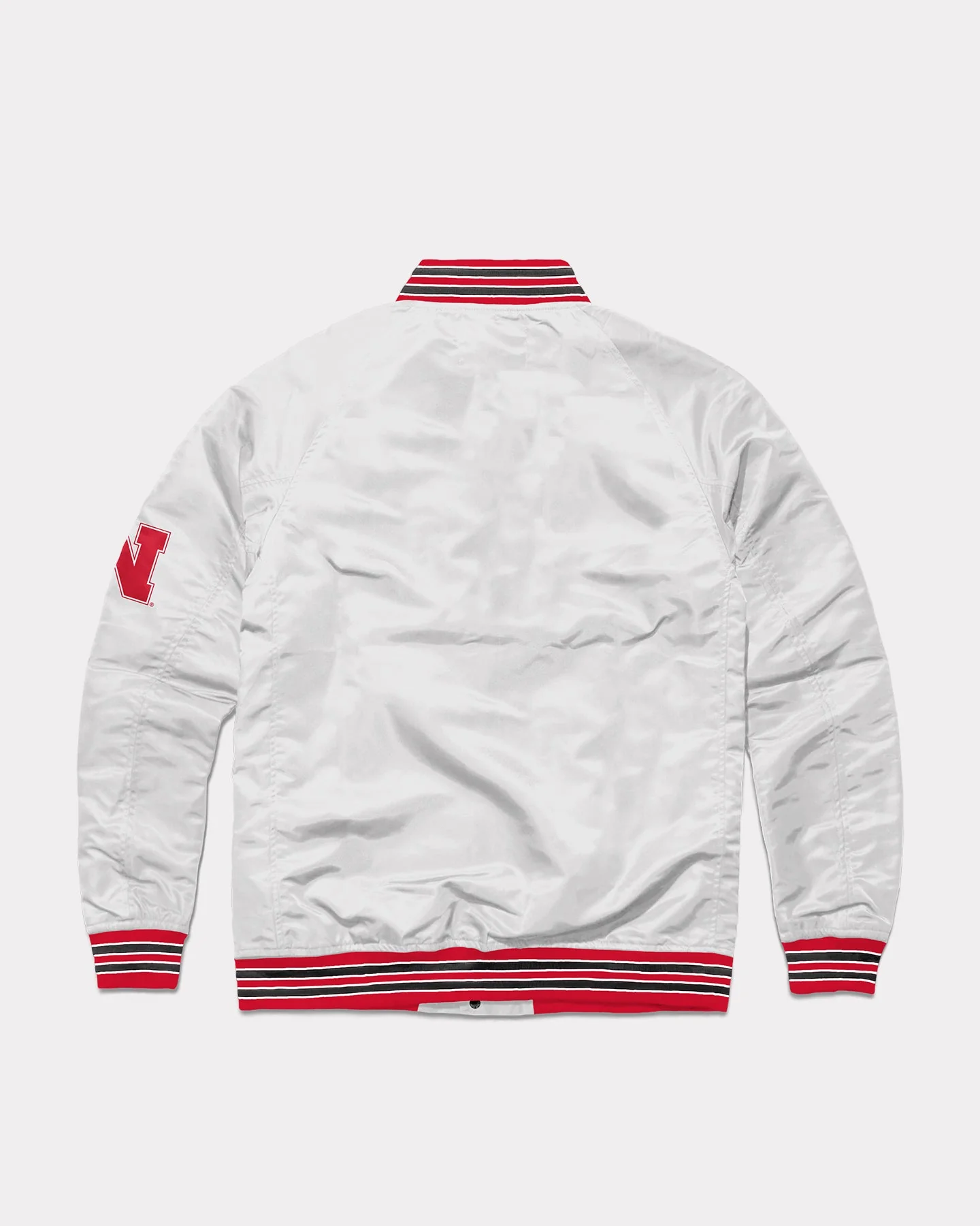 Nebraska Script Vintage White Letterman Jacket - Image 2