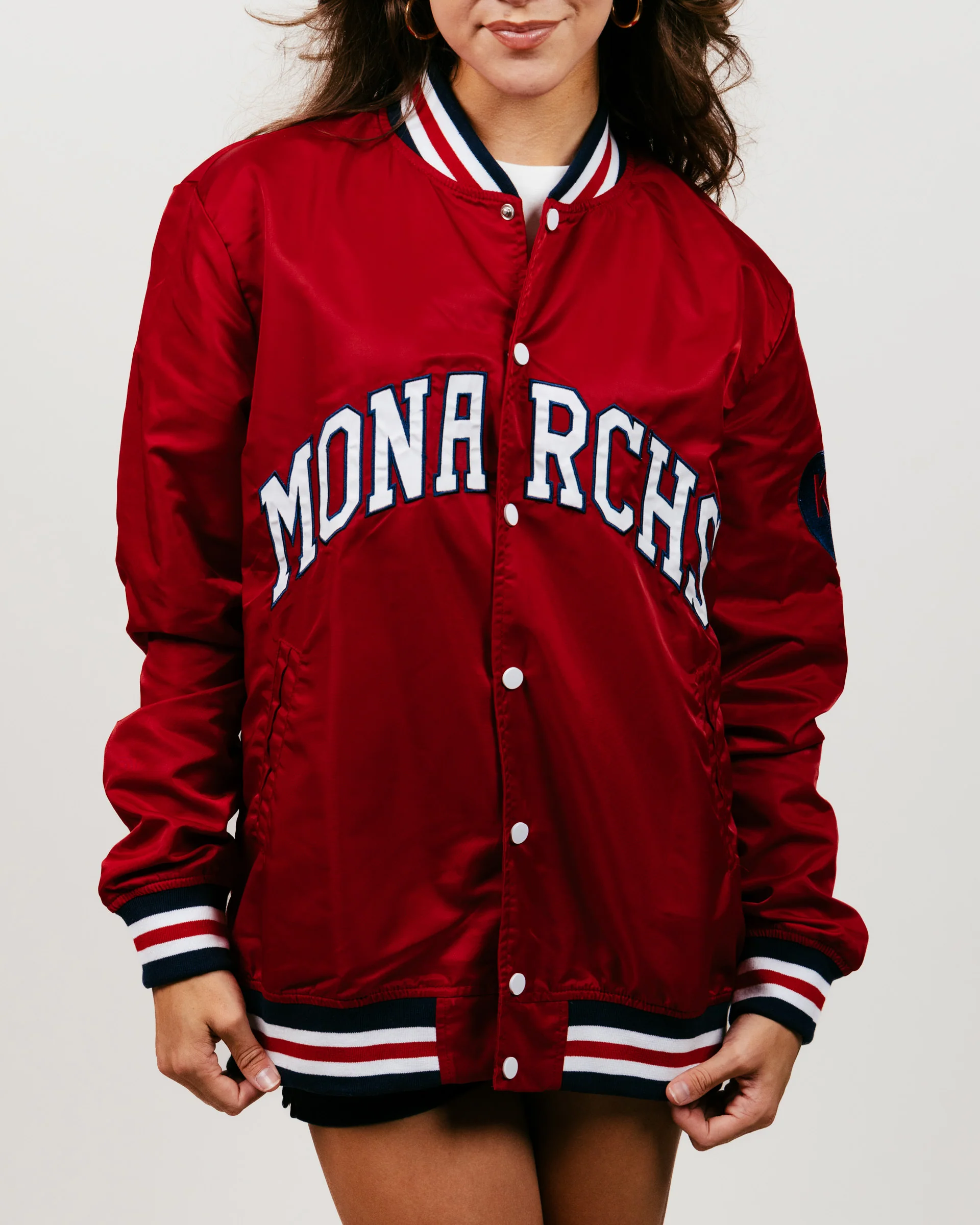 Negro Leagues Baseball Museum Unisex Vintage Red Kansas City Monarchs Letterman Jacket - Image 2