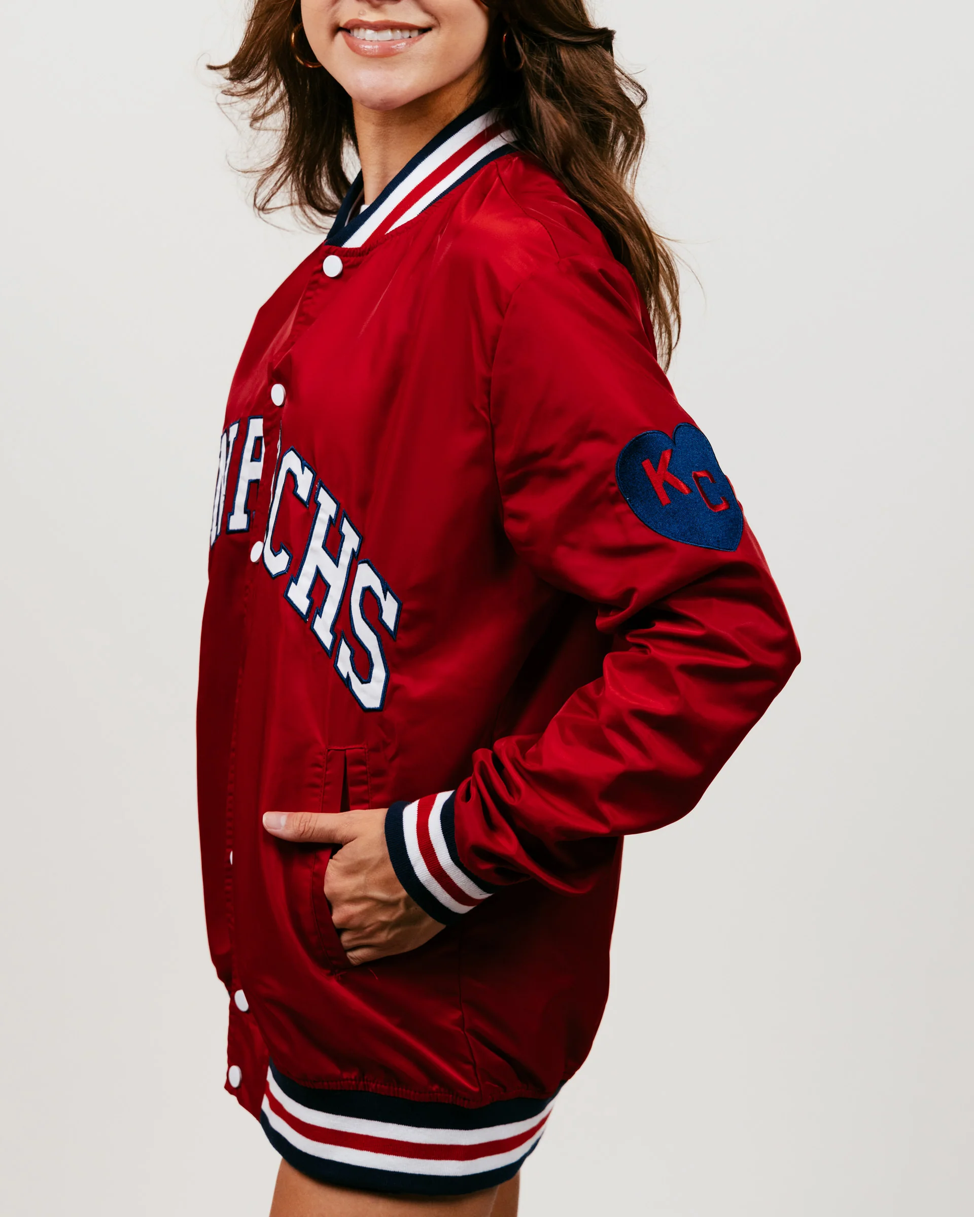 Negro Leagues Baseball Museum Unisex Vintage Red Kansas City Monarchs Letterman Jacket - Image 3