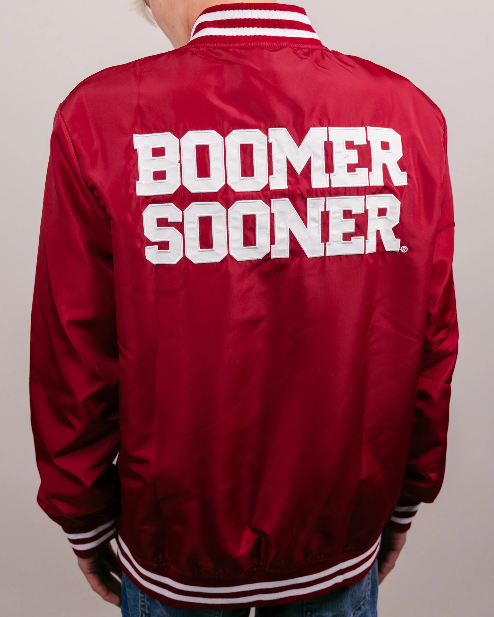 Oklahoma Boomer Sooner Cardinal Letterman Jacket - Image 5