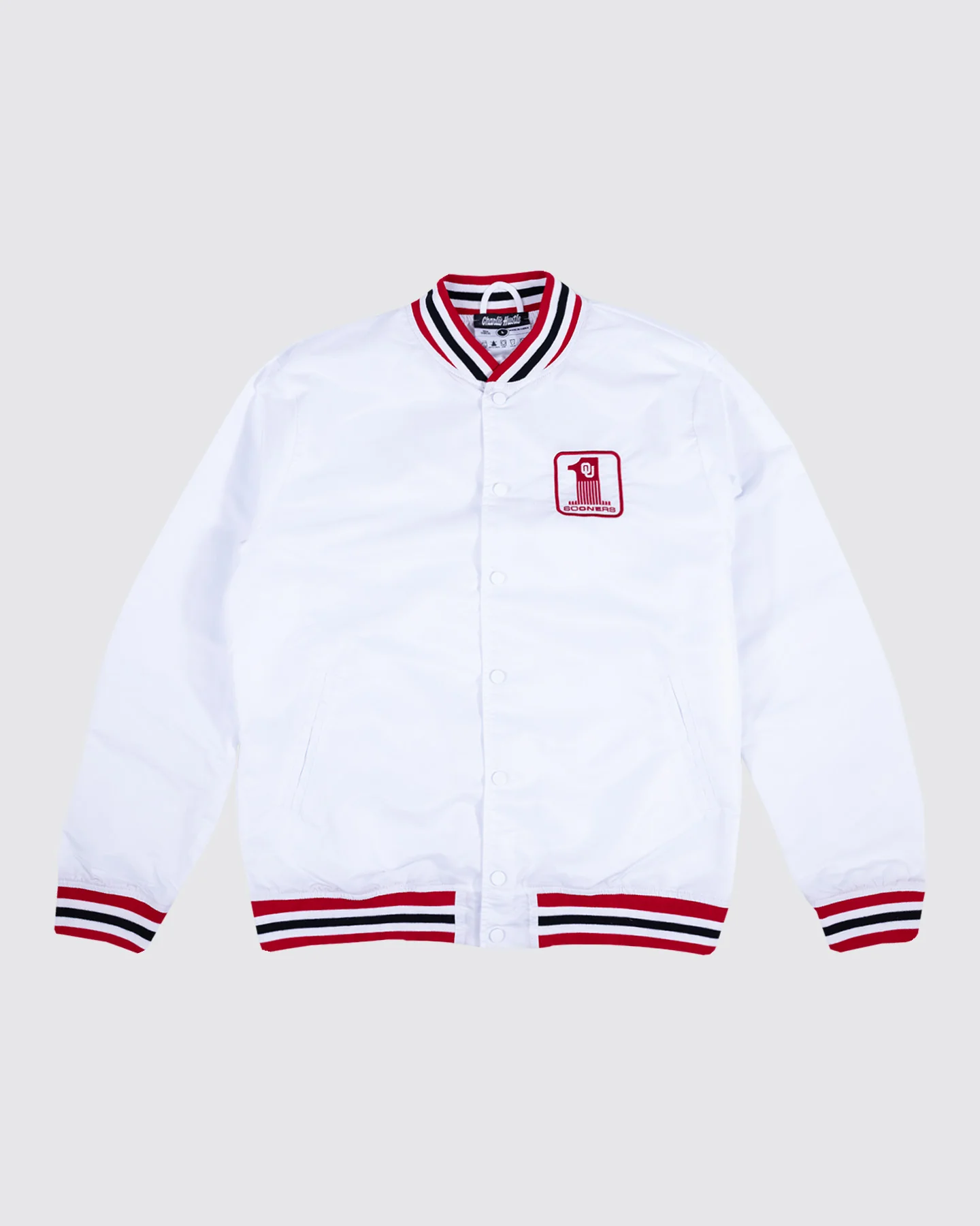 Oklahoma Sooners #1 White Letterman Jacket