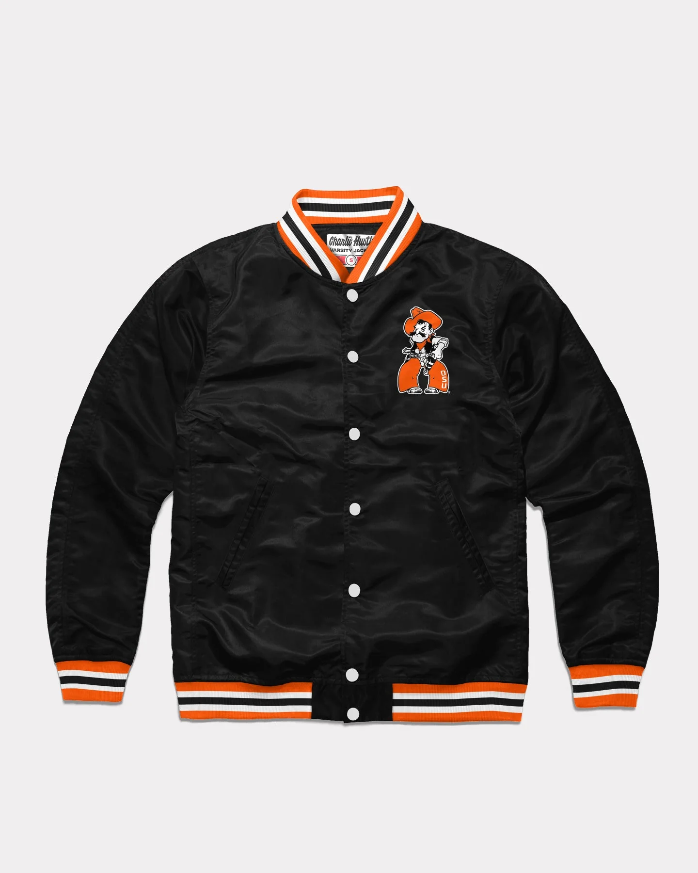 Oklahoma State Cowboys Black Letterman Jacket
