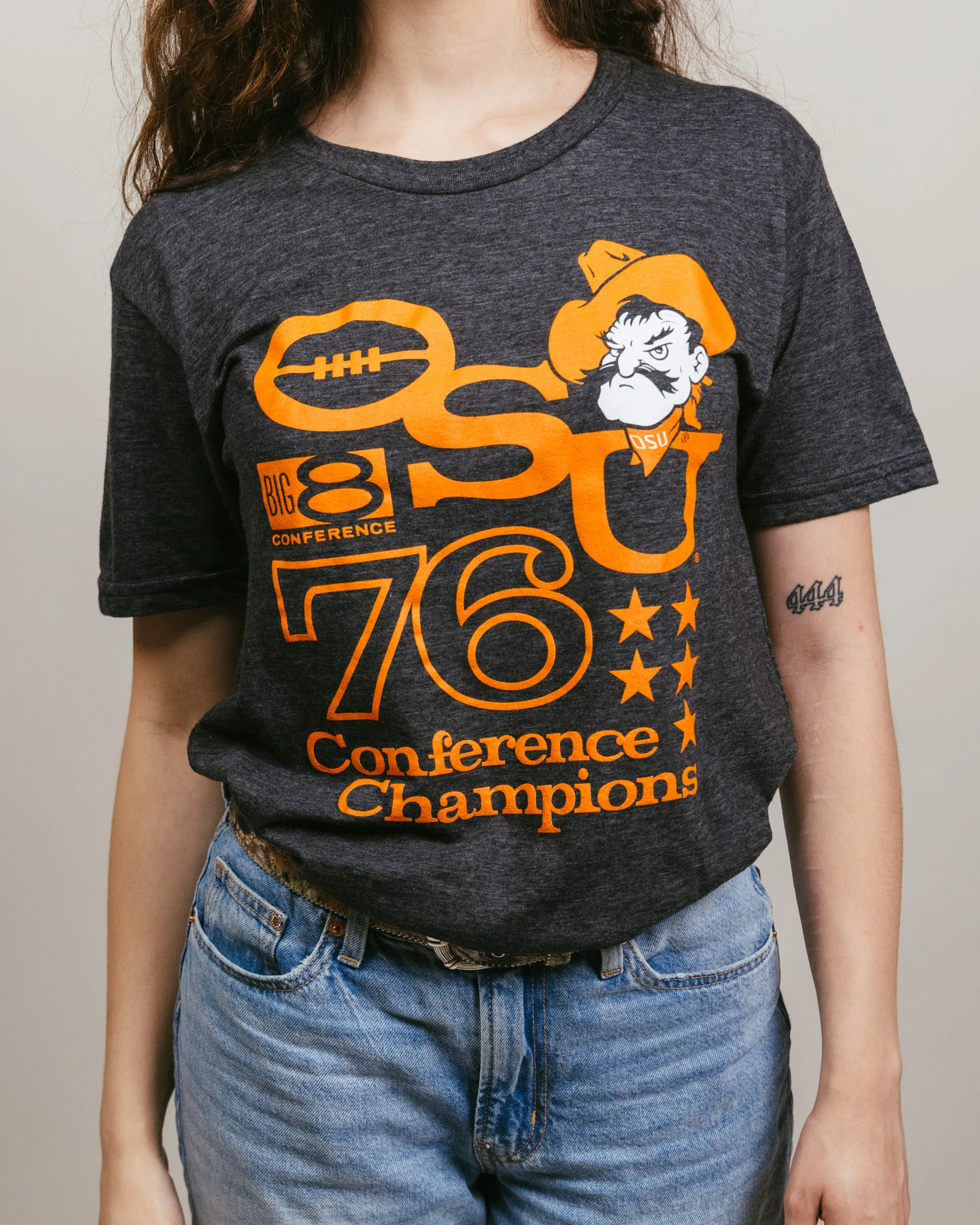 OSU Cowboys 1976 Big 8 Champions Black T-Shirt - Image 2