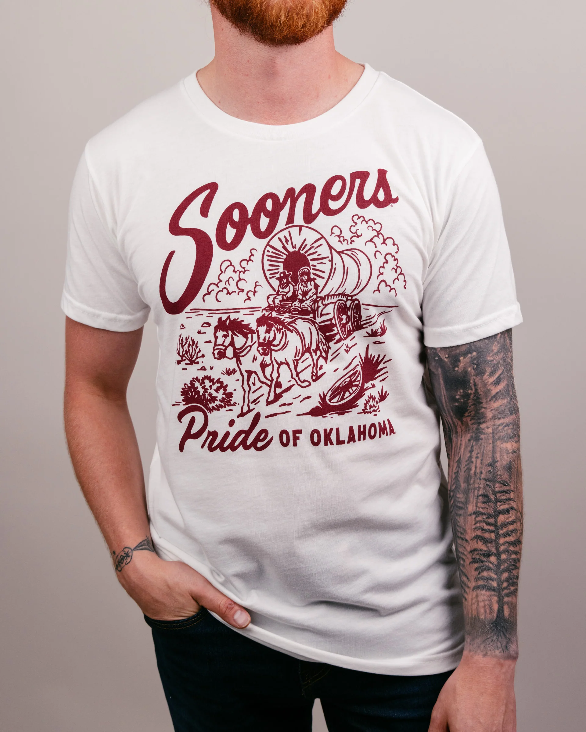 OU Sooners Pride of Oklahoma Vintage White T-Shirt - Image 2