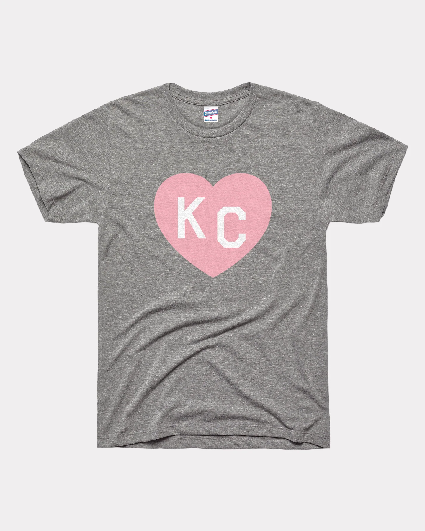 Pink KC Heart Vintage Grey T-Shirt