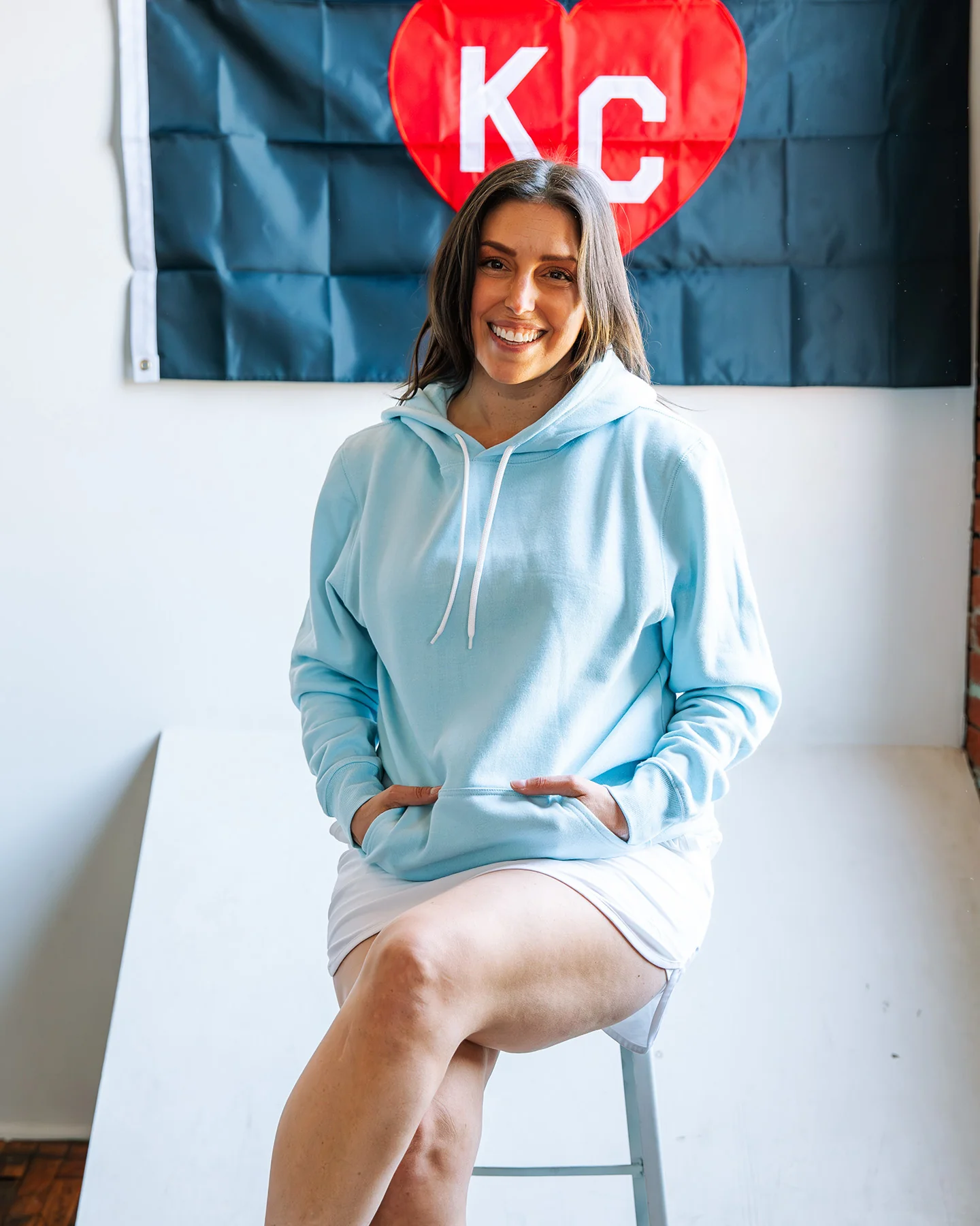 Powder Blue Unisex Essentials Hoodie Sweatshirt - Image 2