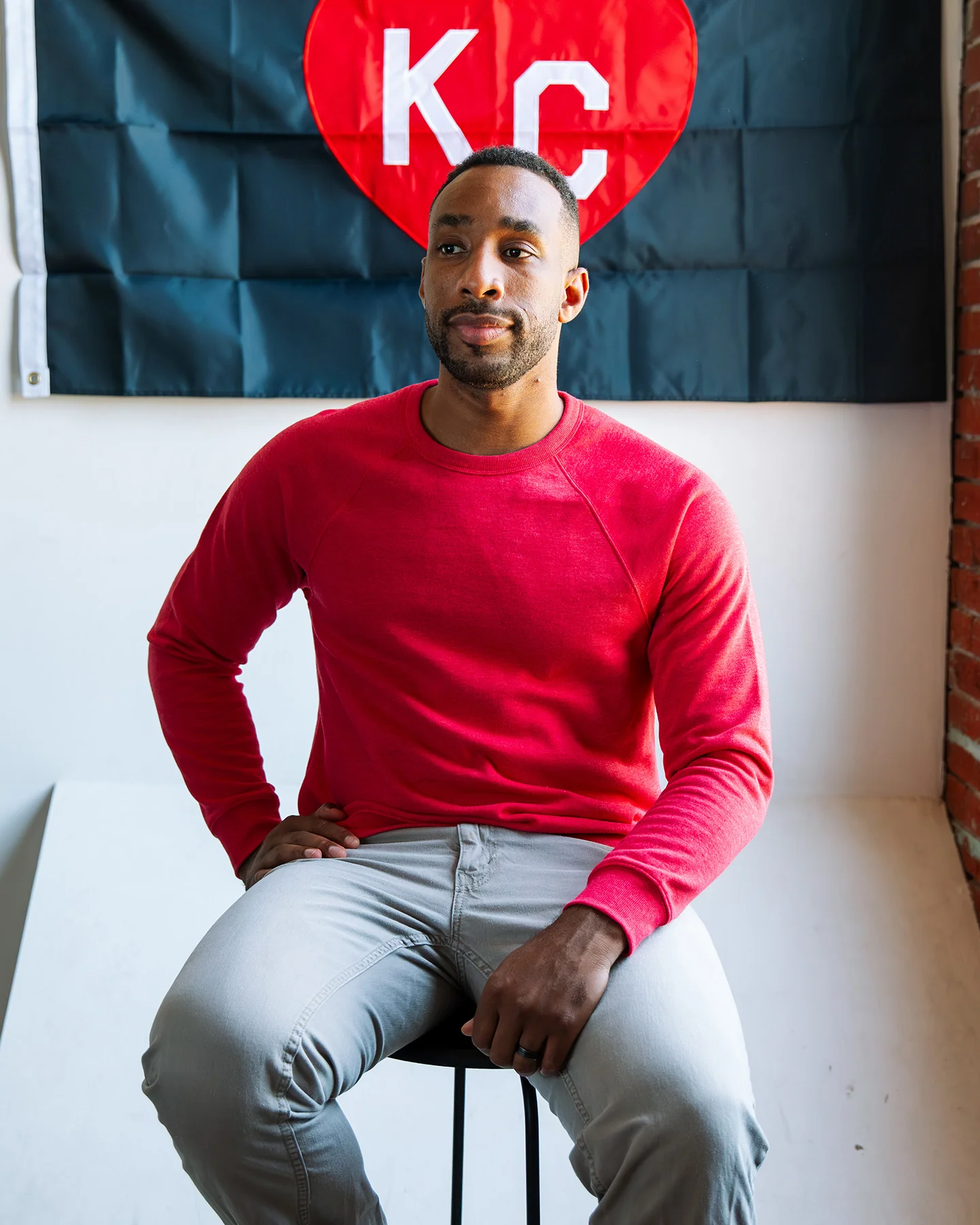 Red Essential Unisex Crewneck - Image 2