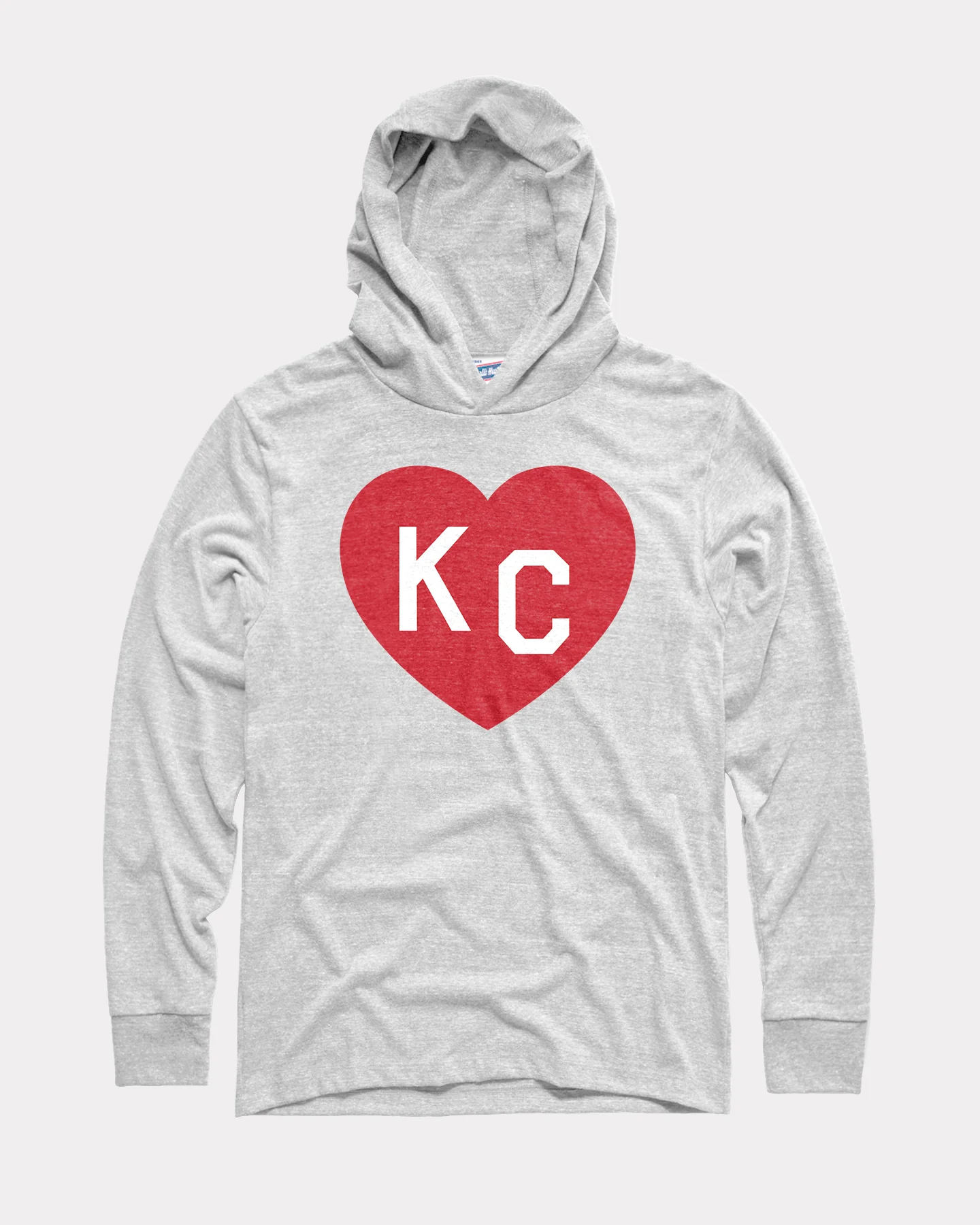 Red KC Heart Ash Lightweight T-Shirt Hoodie