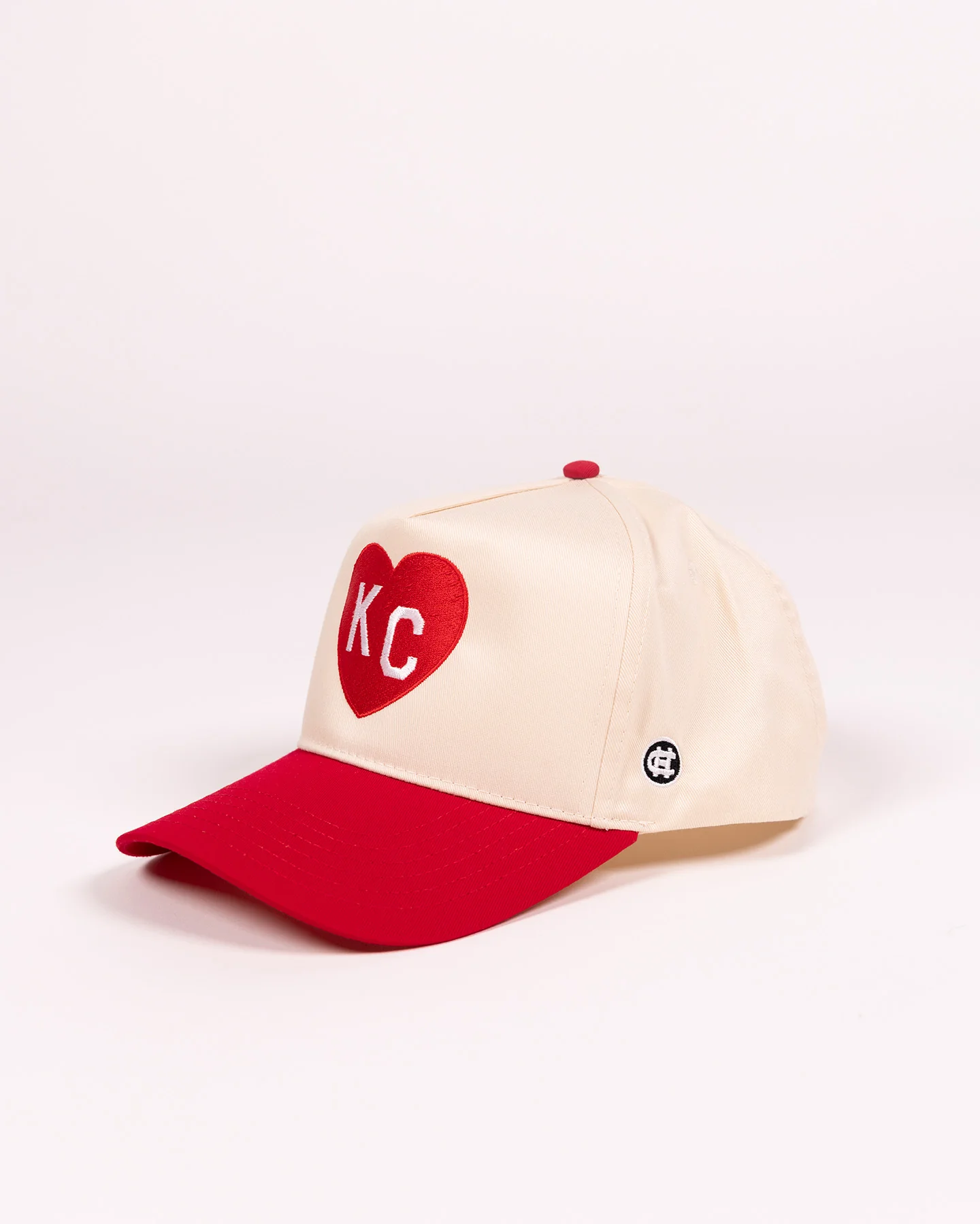 Red KC Heart Two Tone Tan & Red Hat - Image 2
