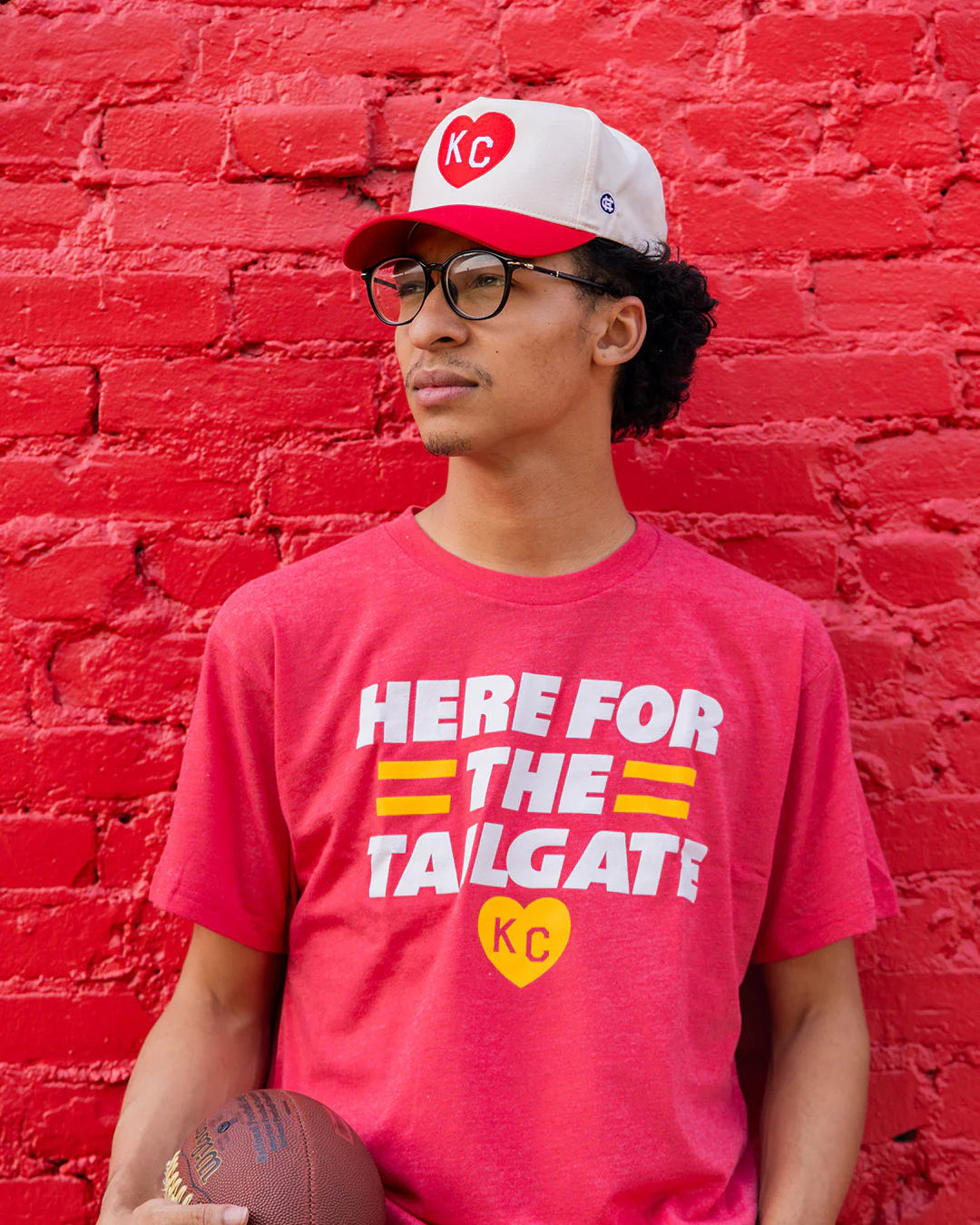 Red KC Heart Two Tone Tan & Red Hat - Image 3