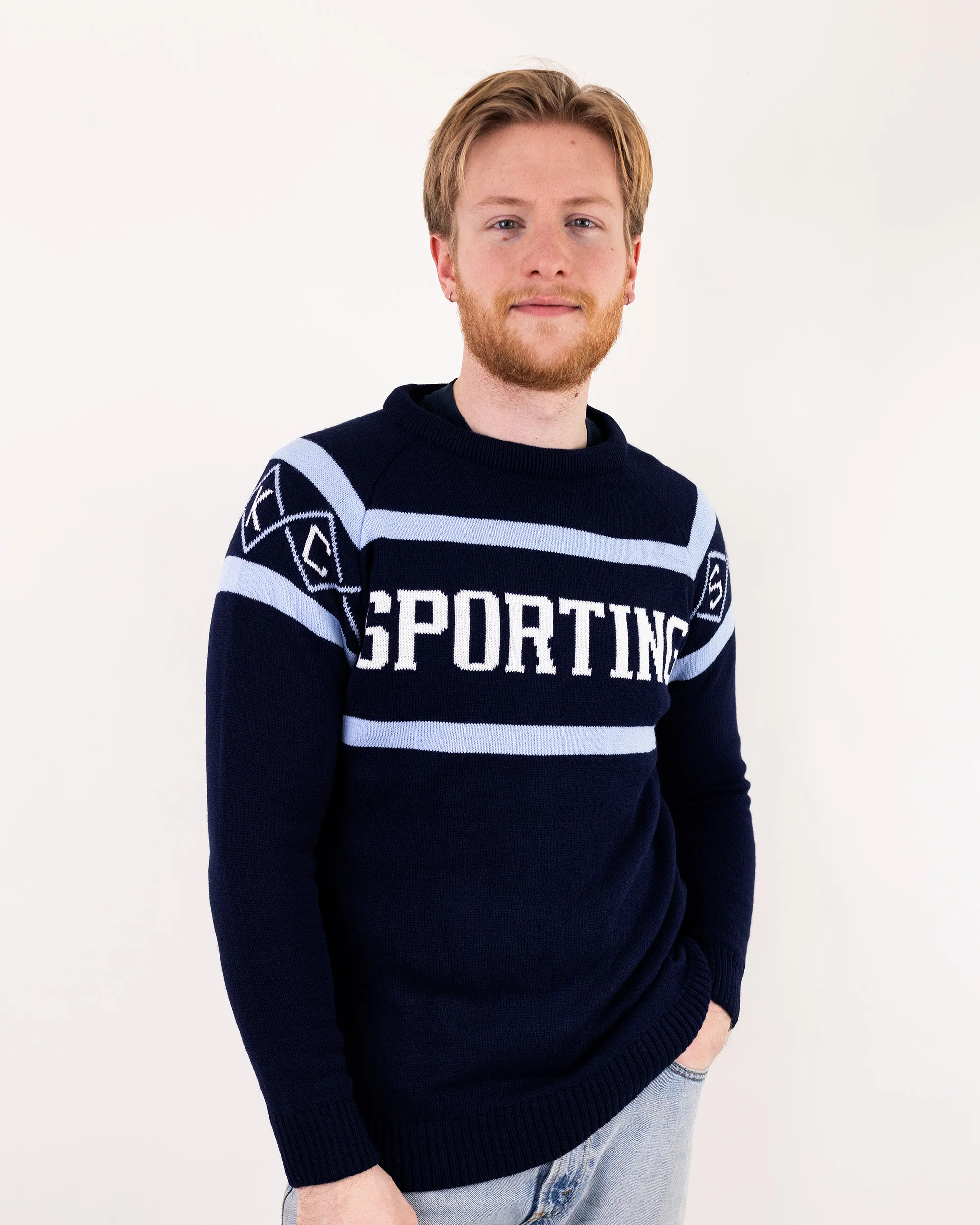 Sporting KC Argyle Navy Sweater - Image 2