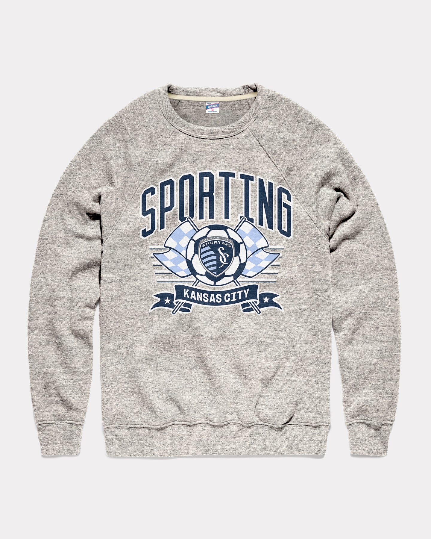 Sporting KC Flags Athletic Grey Crewneck