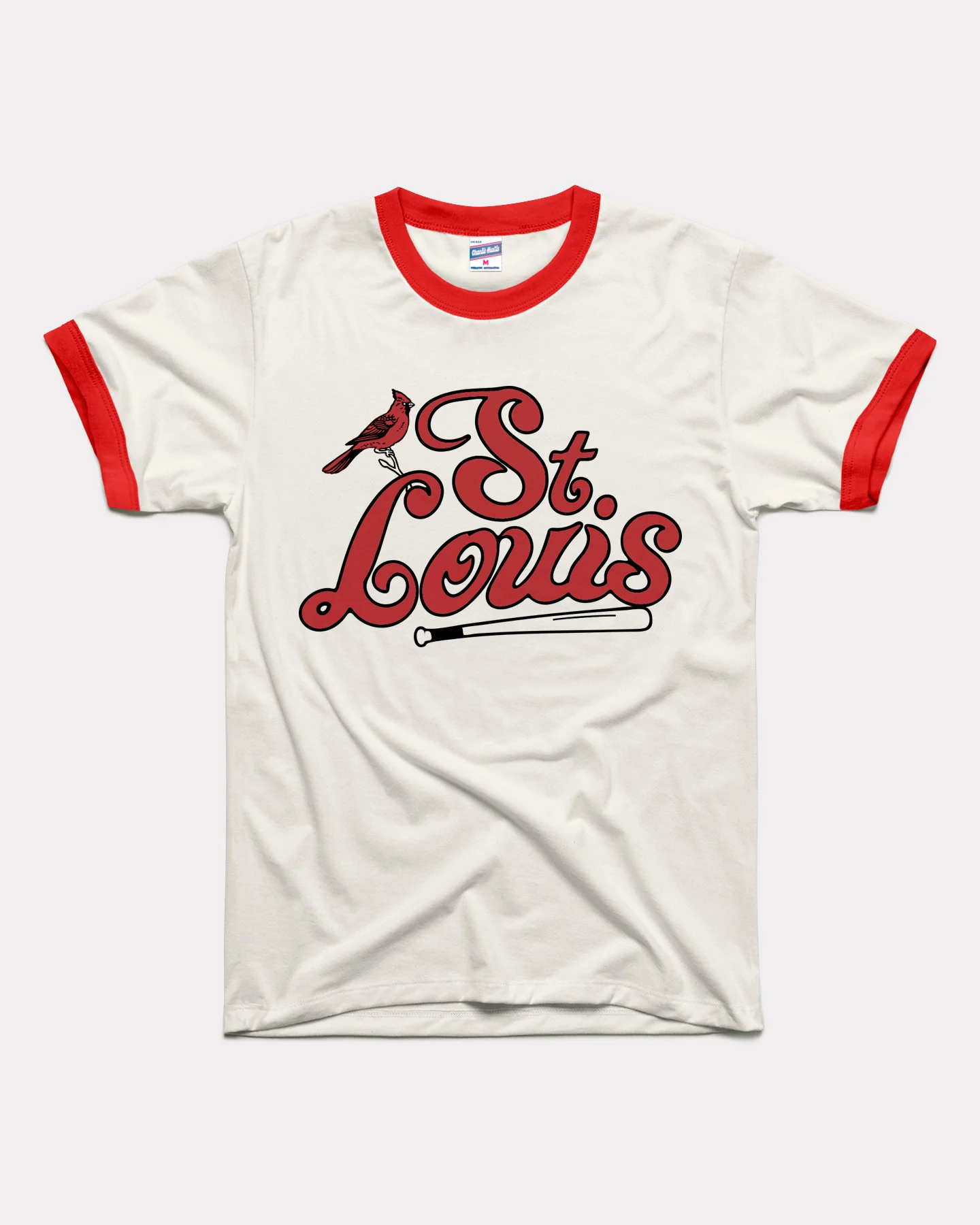St. Louis Baseball White & Red Unisex Ringer - Image 2