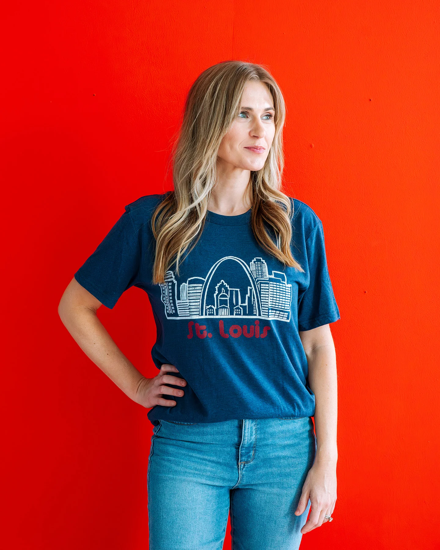 St. Louis Illustrated Skyline Navy T-Shirt - Image 2