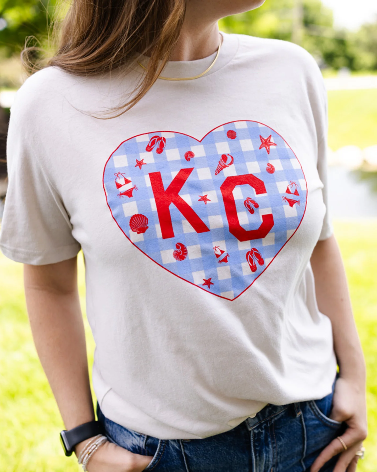 Summertime KC Heart Oatmeal T-Shirt - Image 2