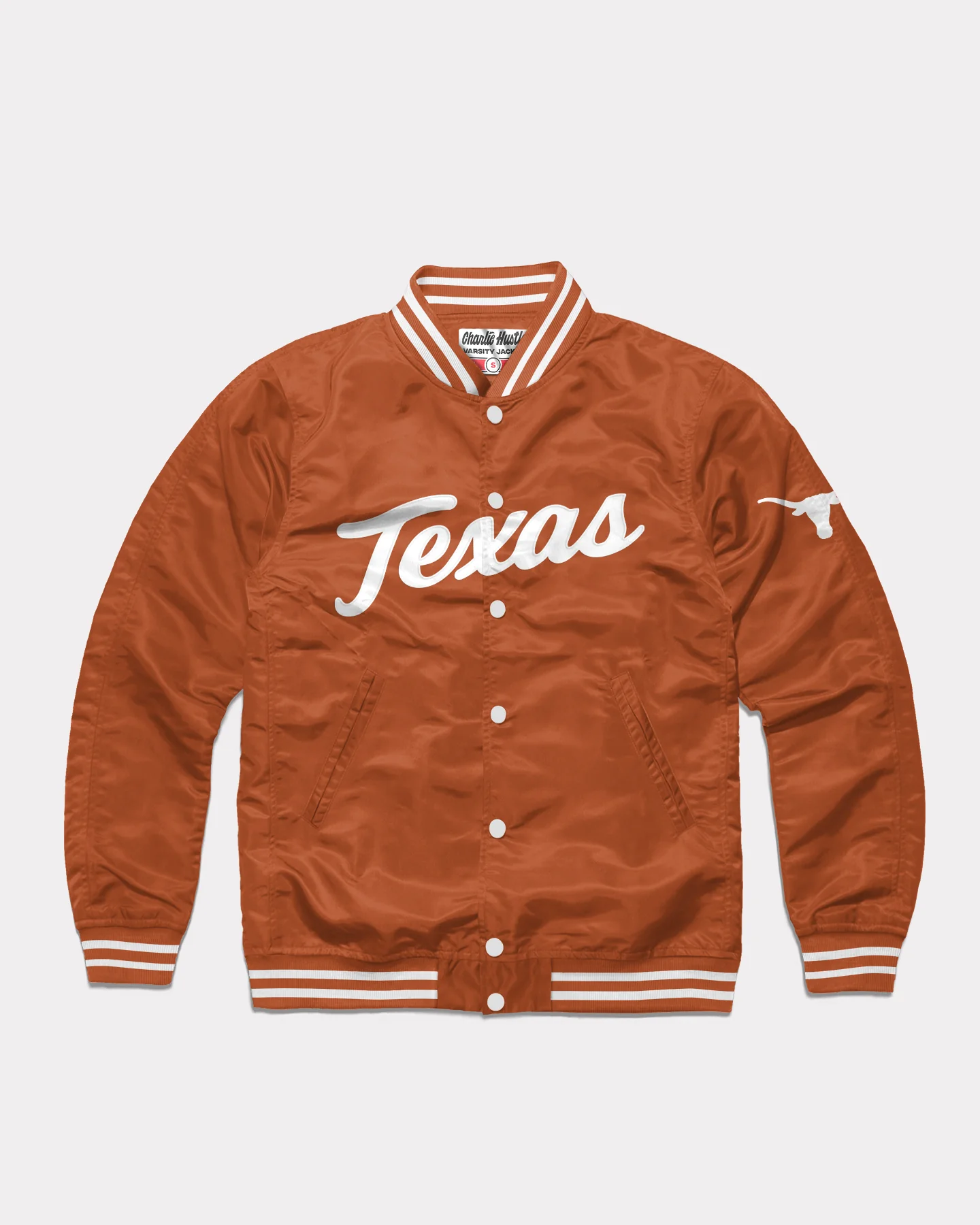 Texas Script Burnt Orange Letterman Jacket