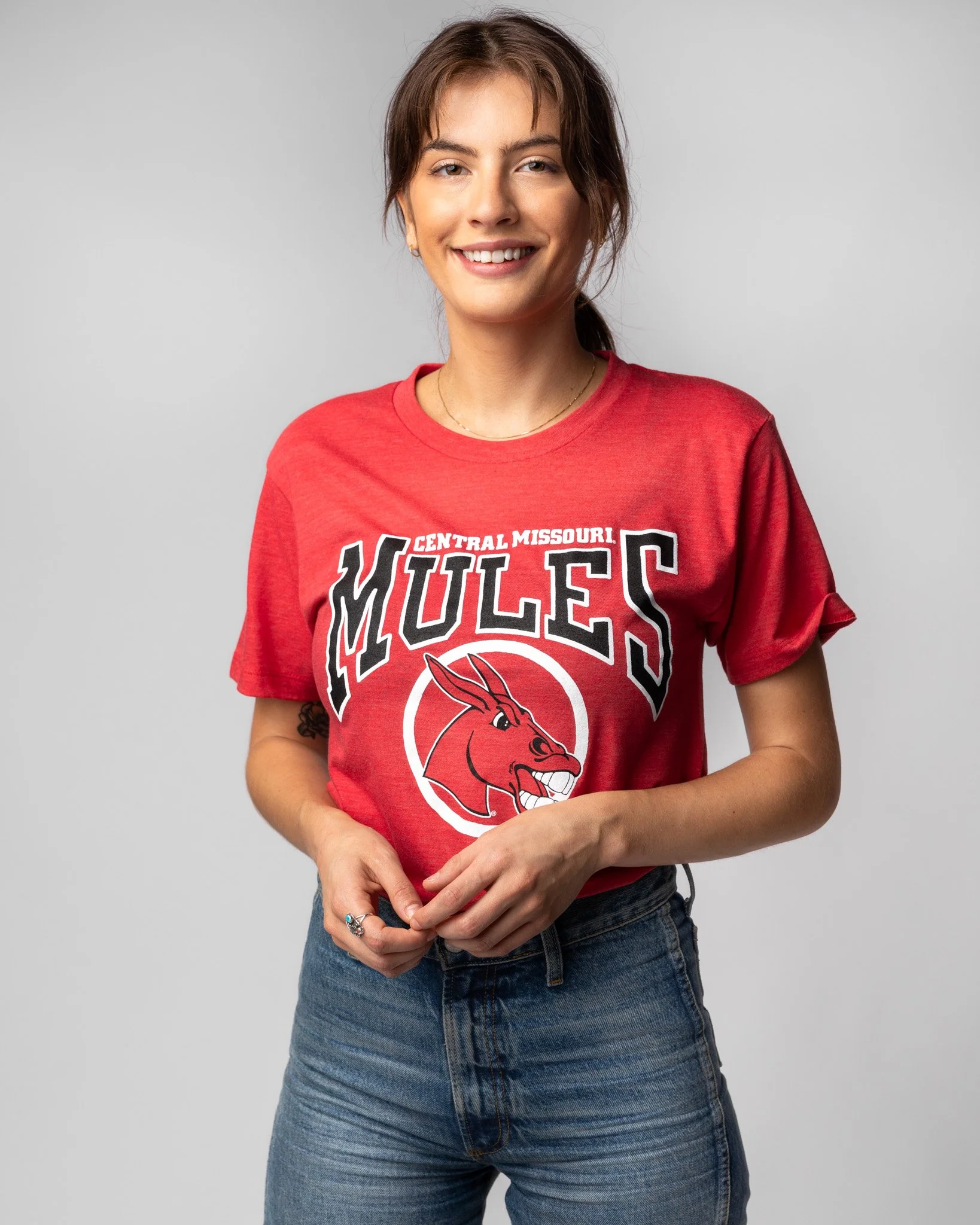 University Of Central Missouri Mules Vintage Red T-Shirt - Image 2