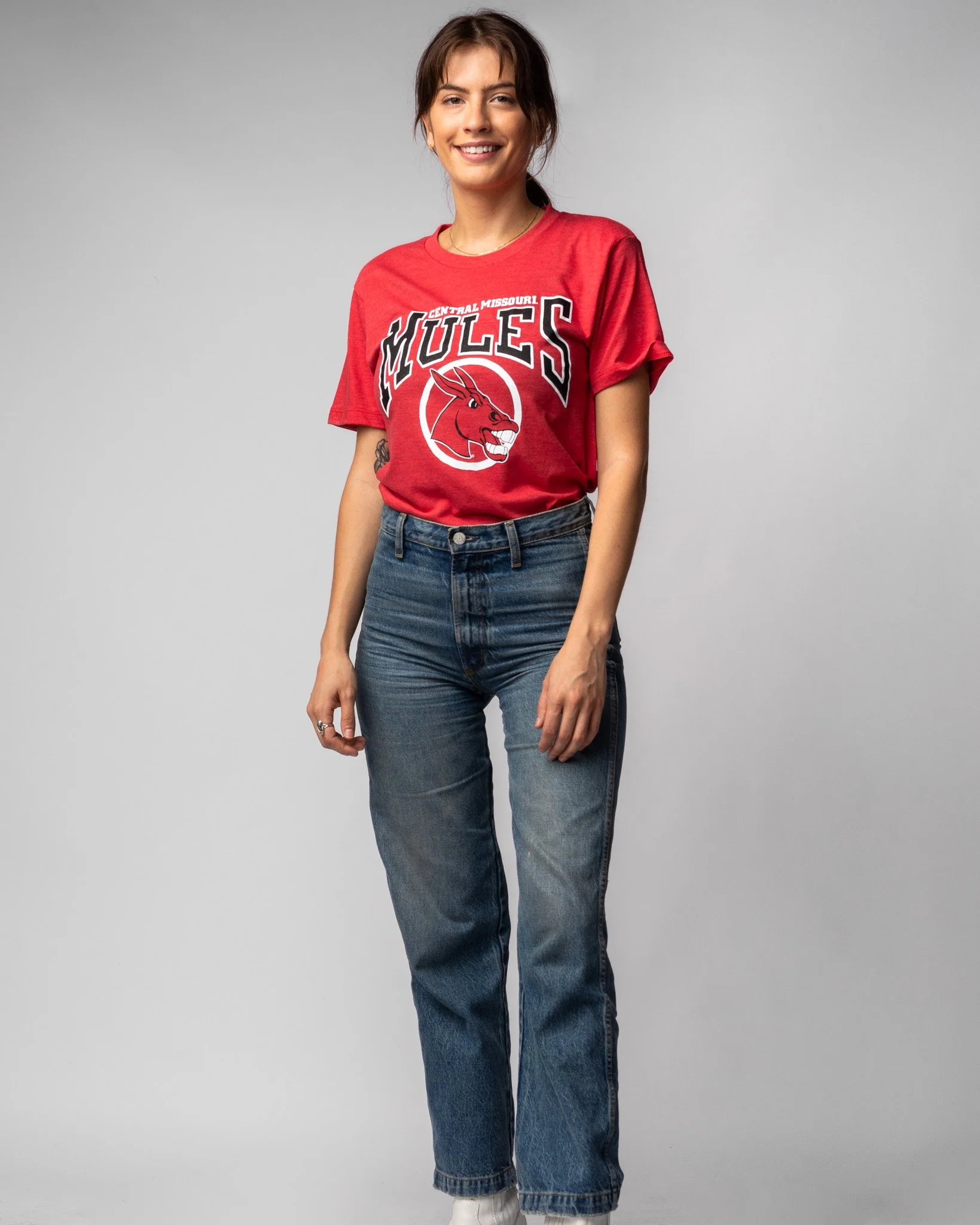 University Of Central Missouri Mules Vintage Red T-Shirt - Image 3