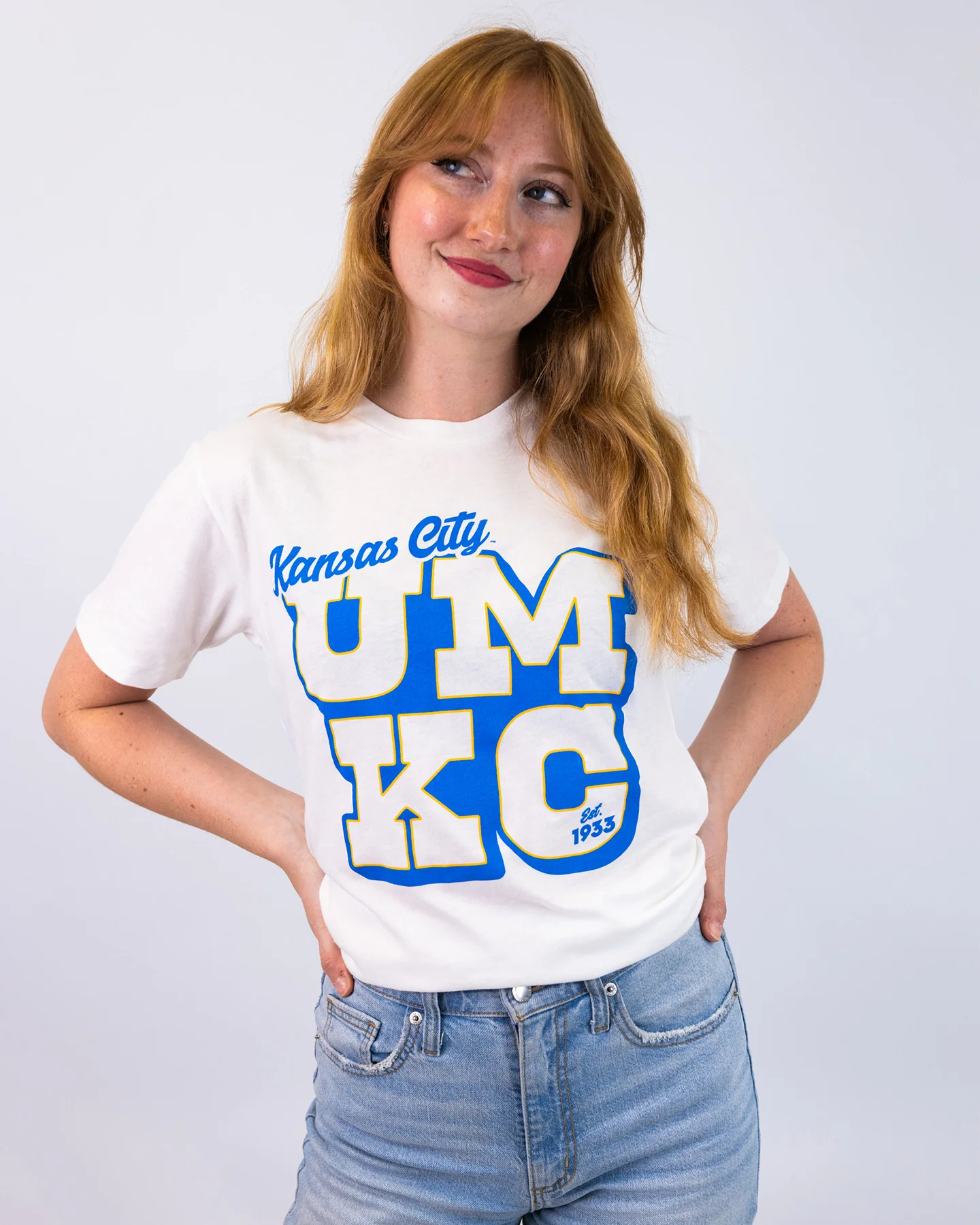UMKC EST 1935 Vintage White T-Shirt - Image 2