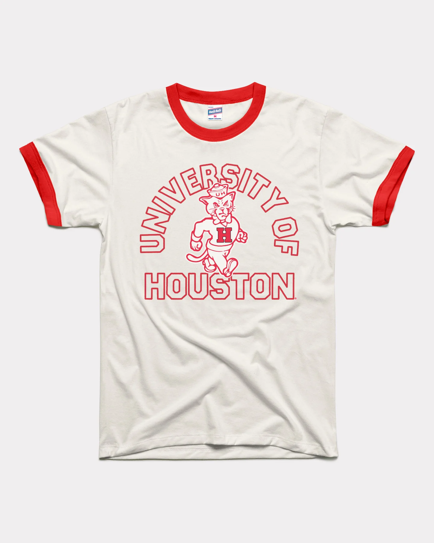 University of Houston Vault Bball White & Red Ringer - Image 2
