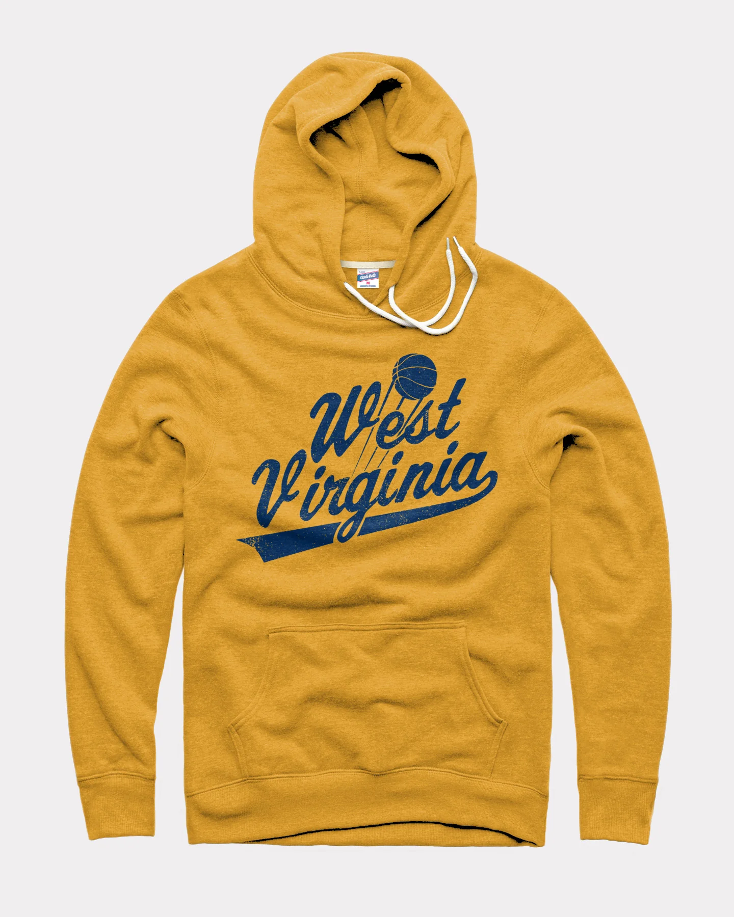 West Virginia Basketball Script Gold Hoodie - Image 2