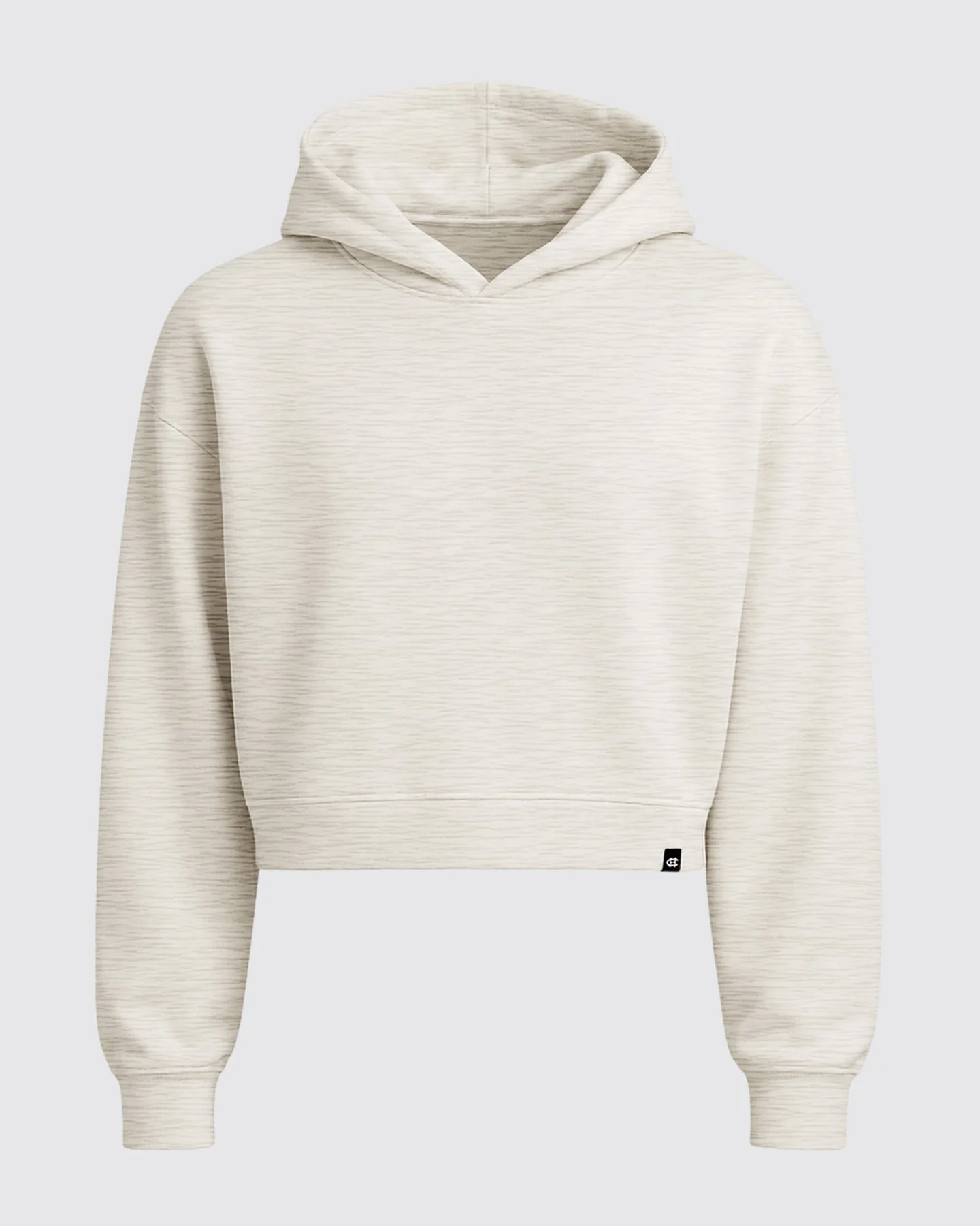Women's Ash Grey Essential Layered Heritage Crop Hoodie