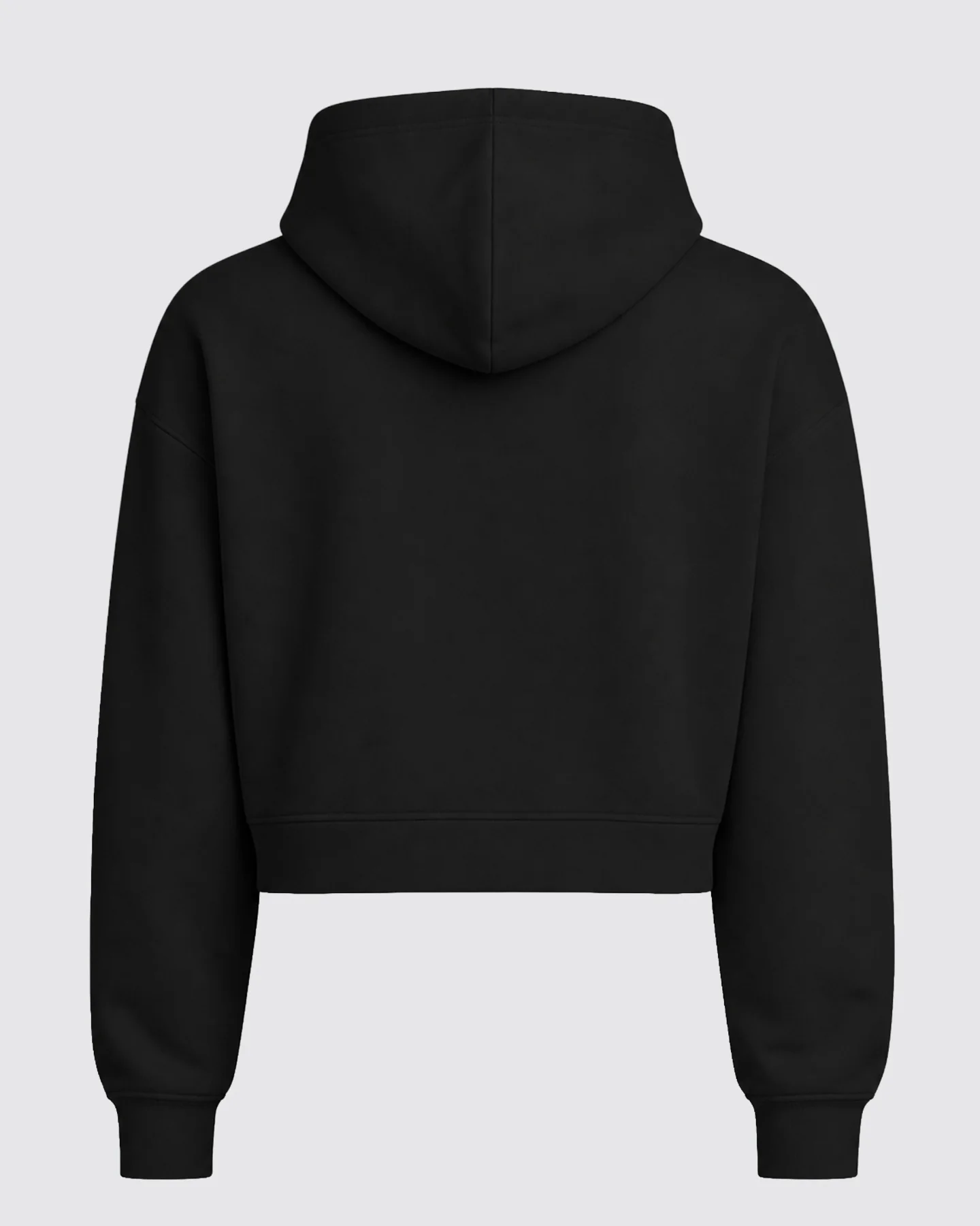 Women's Black Essential Layered Heritage Crop Hoodie - Image 2
