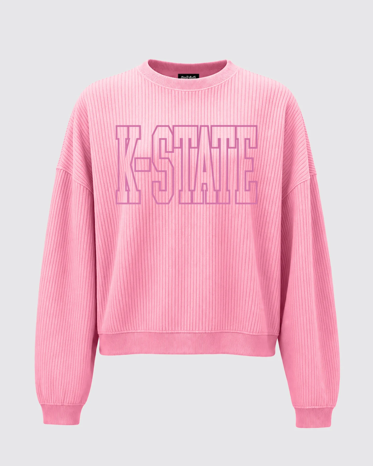 Women's Block KSU Pink Corded Crew