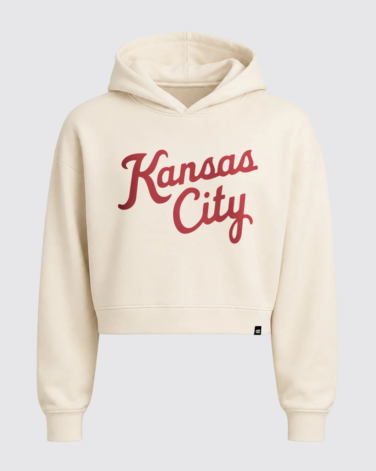 Women's Kansas City Script Stone Heritage Crop Hoodie