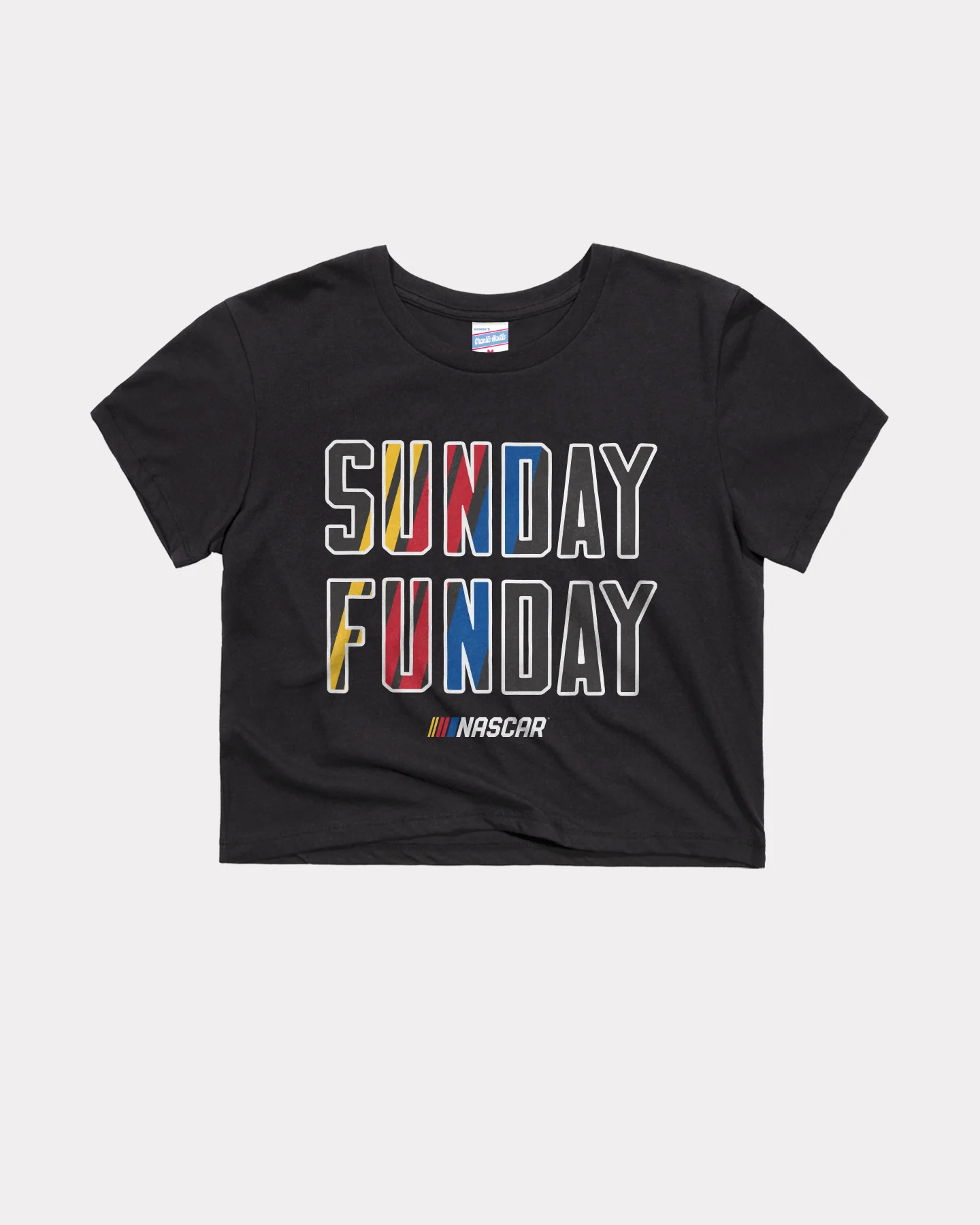 Women's NASCAR Sunday Funday Black Crop Top