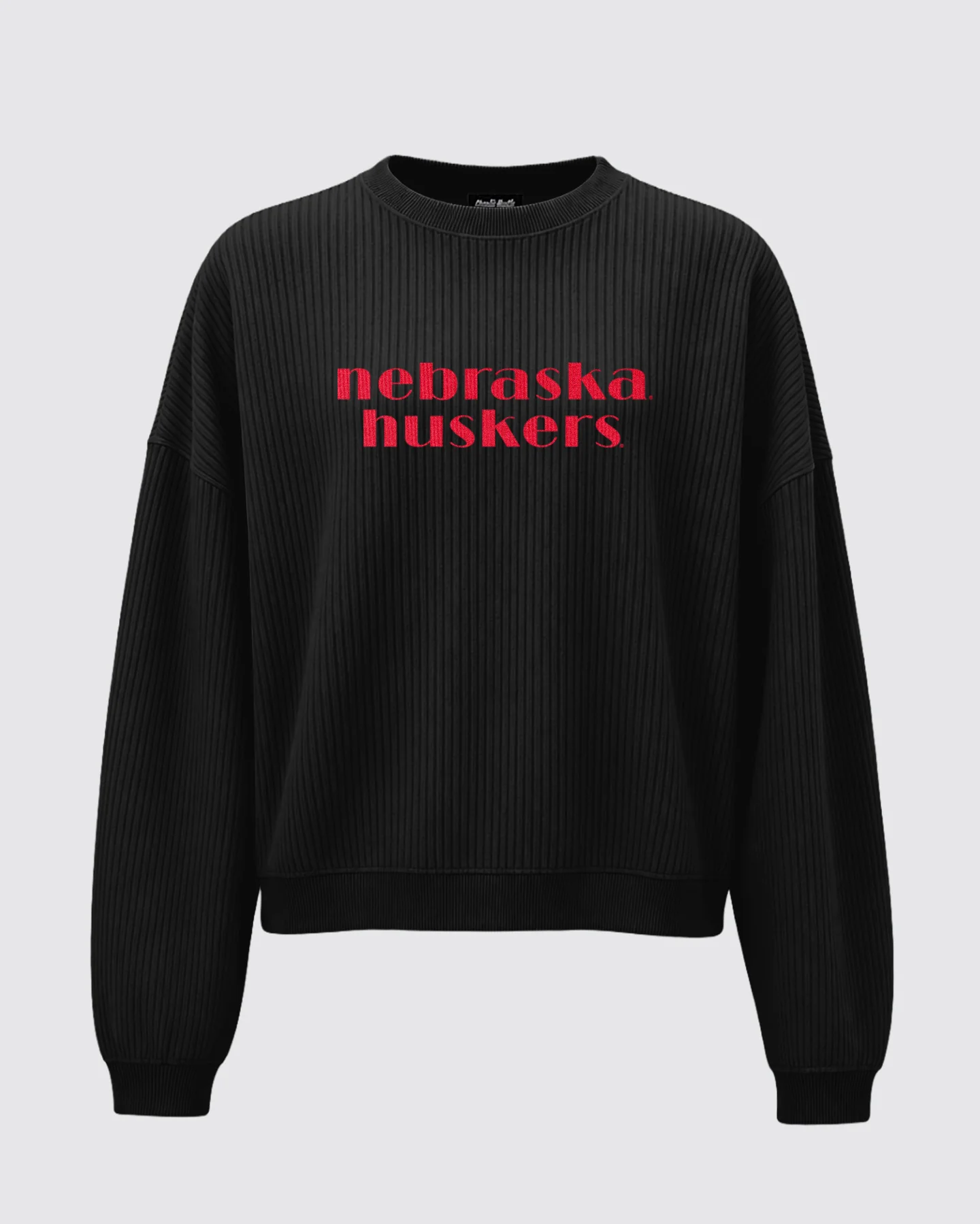 Women's Nebraska Cornhuskers Black Corded Crew